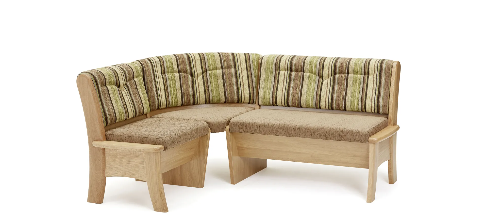 Eckbank - BT ca. 136x176 cm, Stoff, mehrfarbig, Grün-Braun
