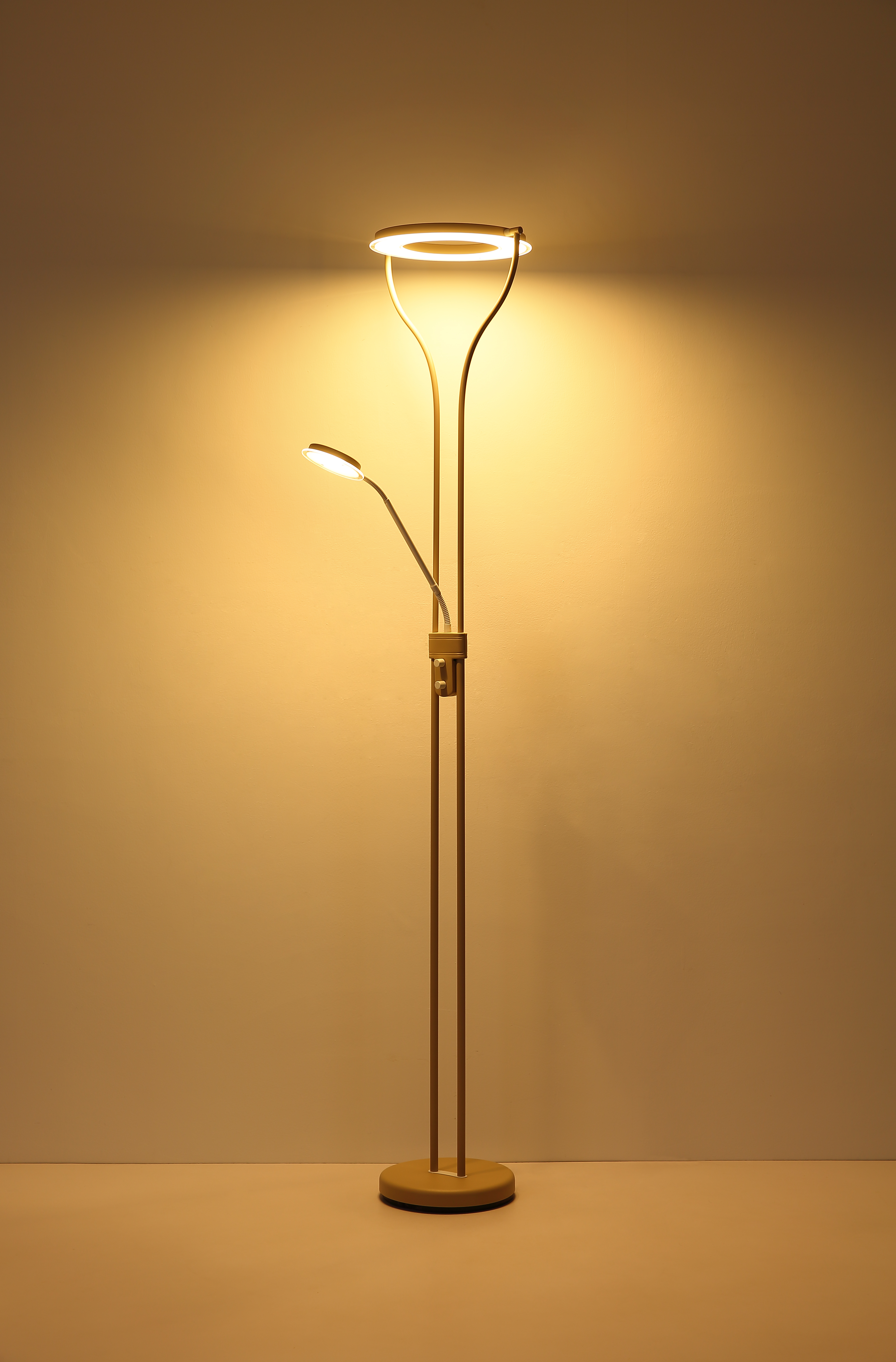Deckenfluter EBRO - LED, sandfarben matt, ca. 35x31x194cm