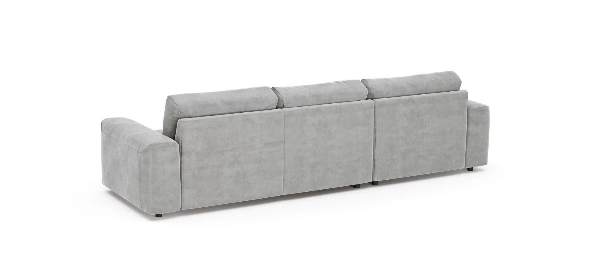 Ecksofa Balok - Longchair groß links mit 2,5-Sitzer, Stoff, Eisengrau