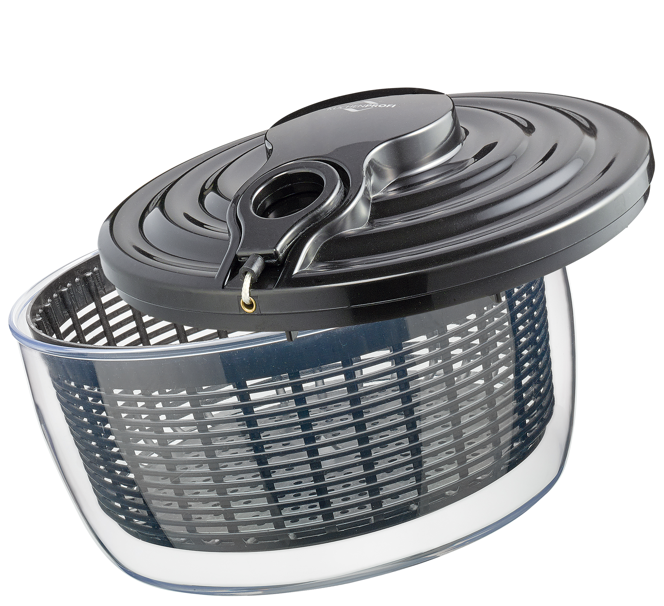 Salatschleuder Compacto - Kunststoff, schwarz/transparent, 3,25l