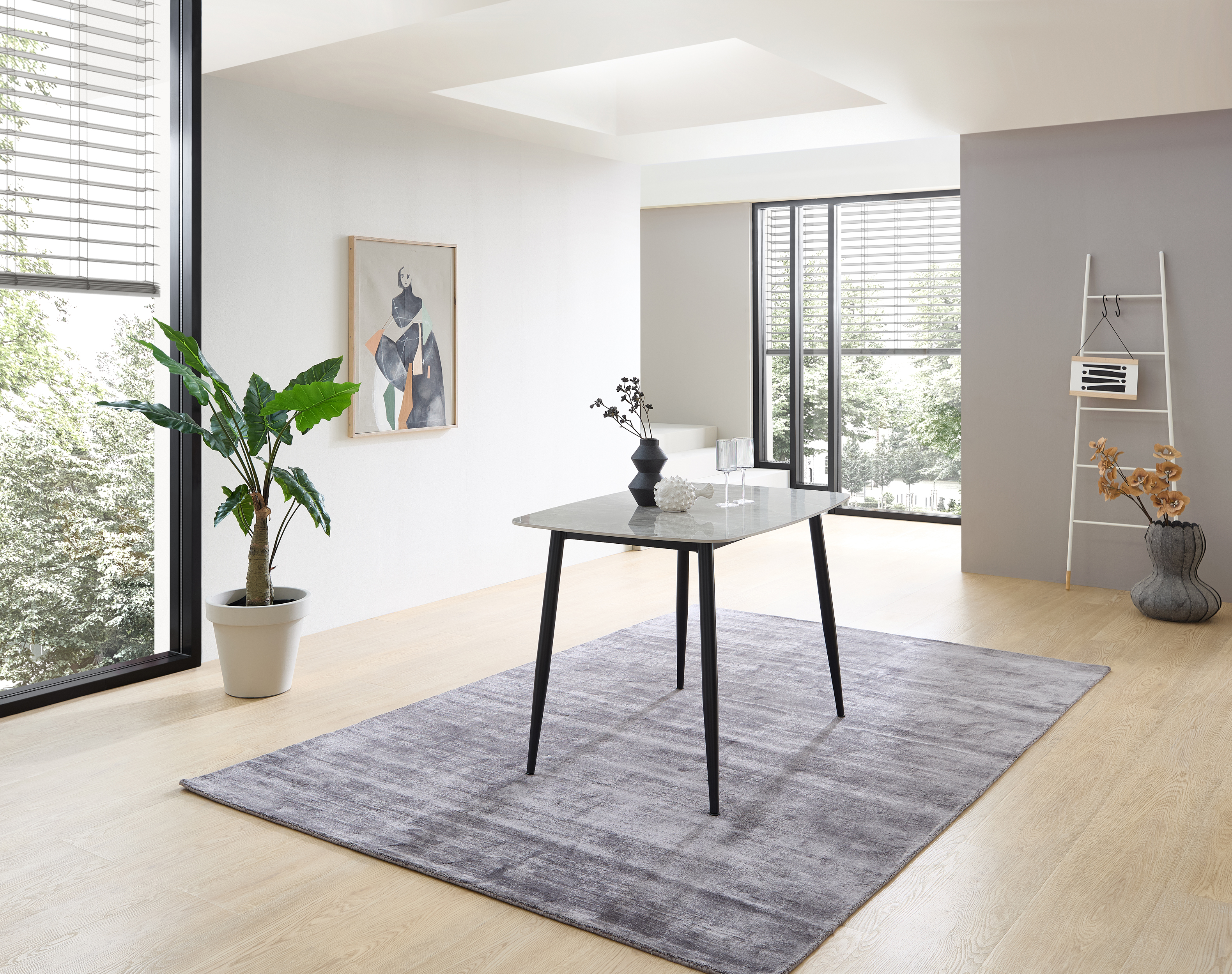Esstisch, Keramik grau/schwarz - MyStyle 4065