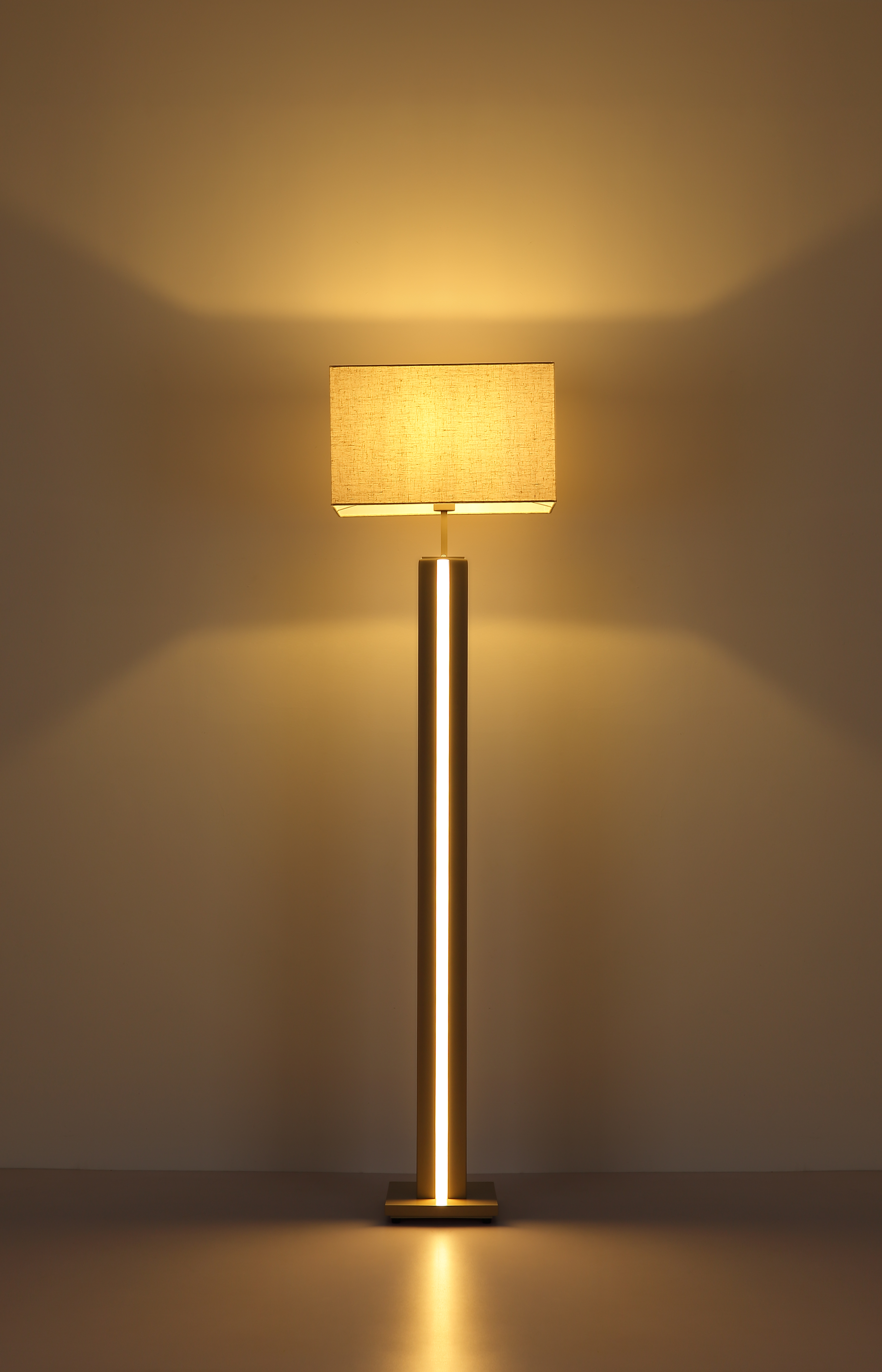 Stehleuchte FOREST - LED+E27, sandfarben, ca. 45x27x155cm