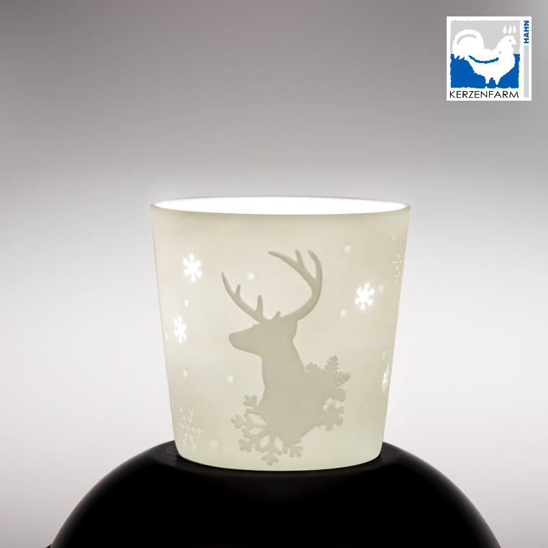 Votivbecher Hirsch im Winter - 60x55mm