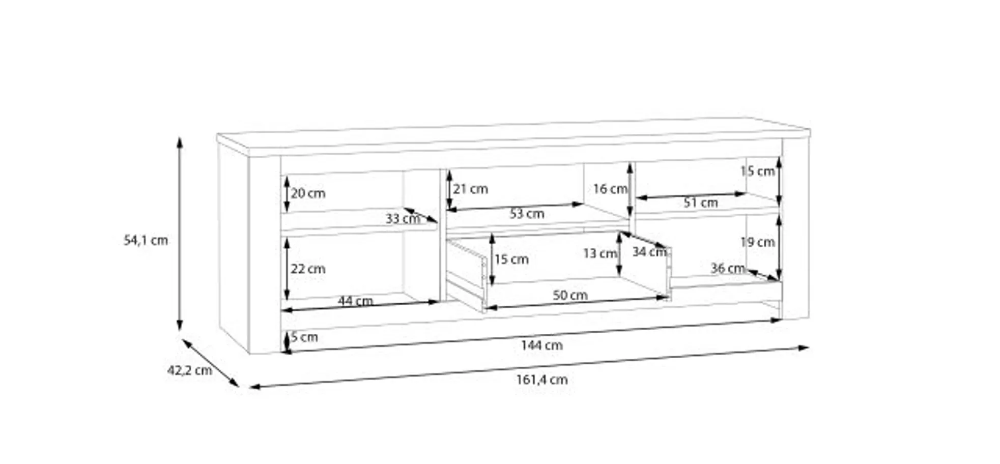TV-Unterschrank, Mauvella Oak  - Fares 