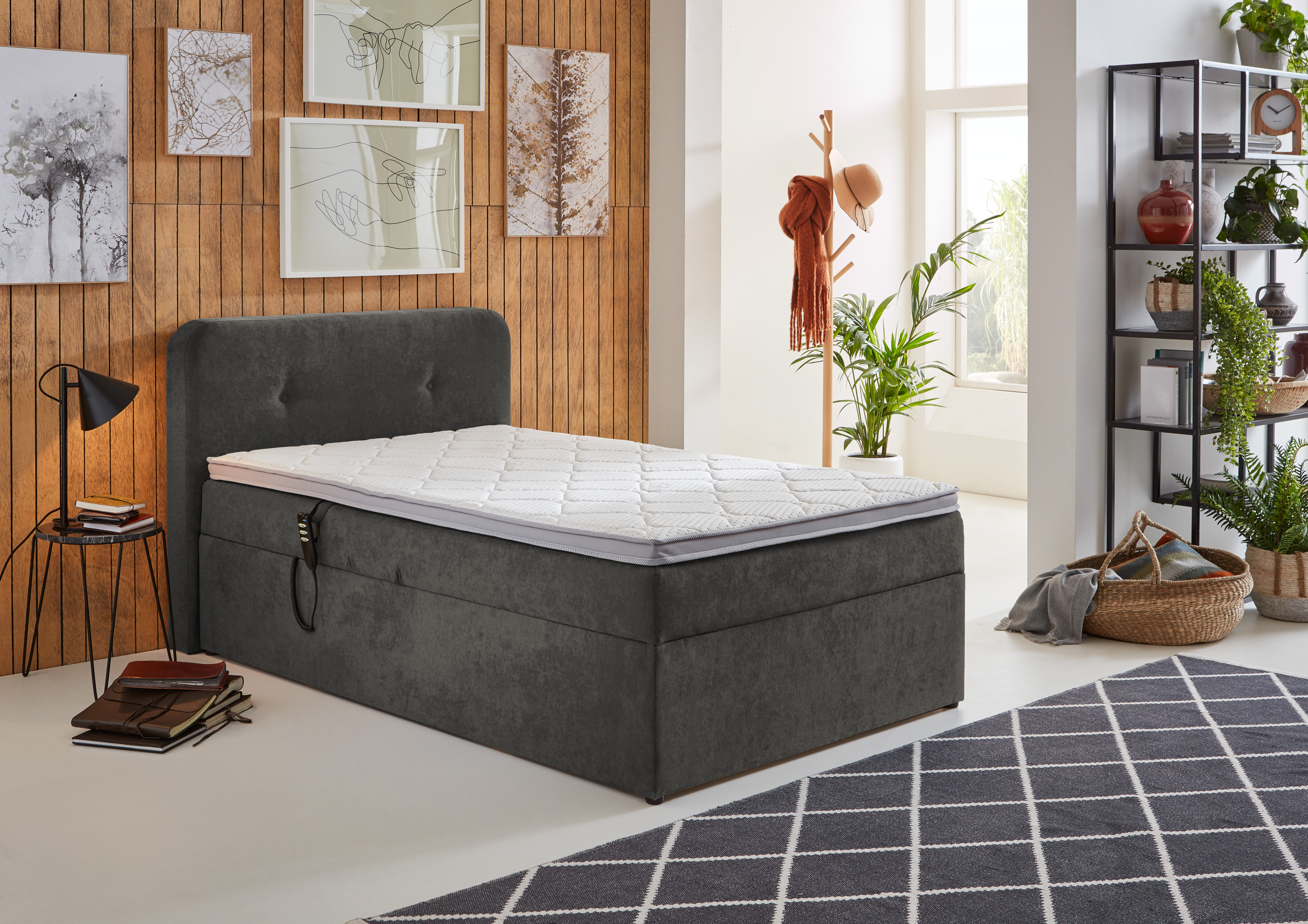 Boxspringbett, taupe, 120x200 cm - MyStyle 3117