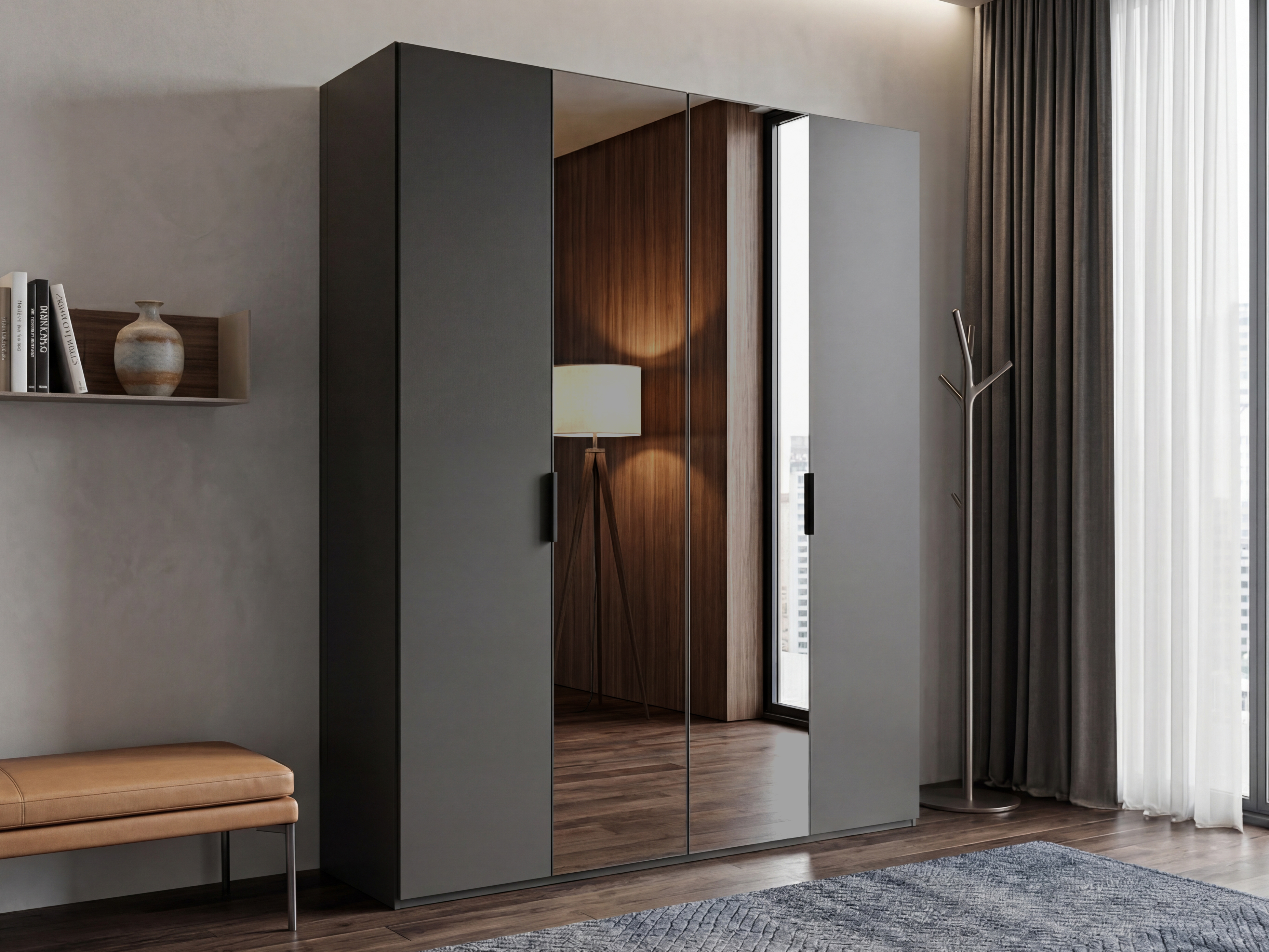 Drehtürenschrank, graphit Dekor - MyStyle 3104