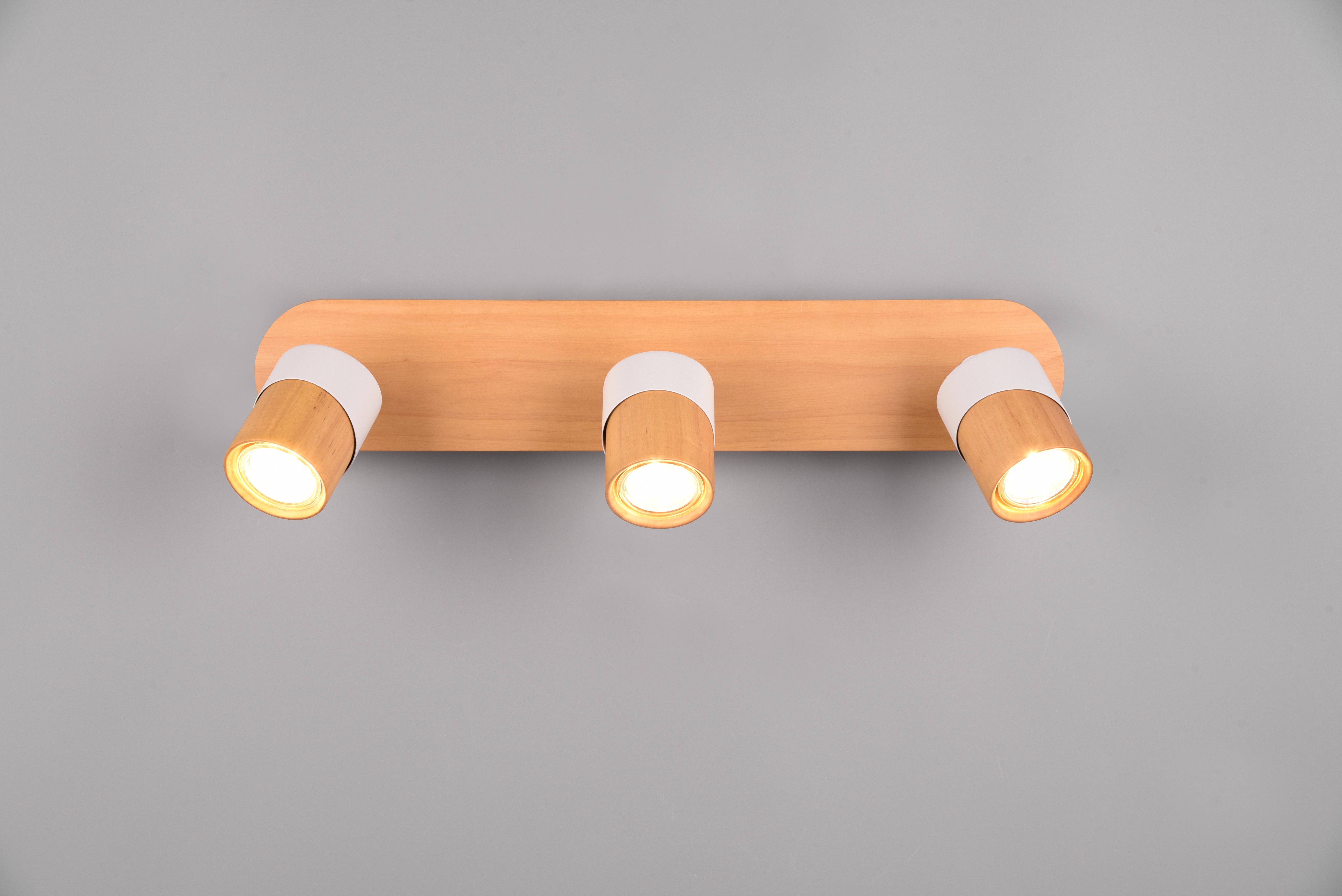 Strahler Aruni - Weiß Metall-Design mit Holzakzenten