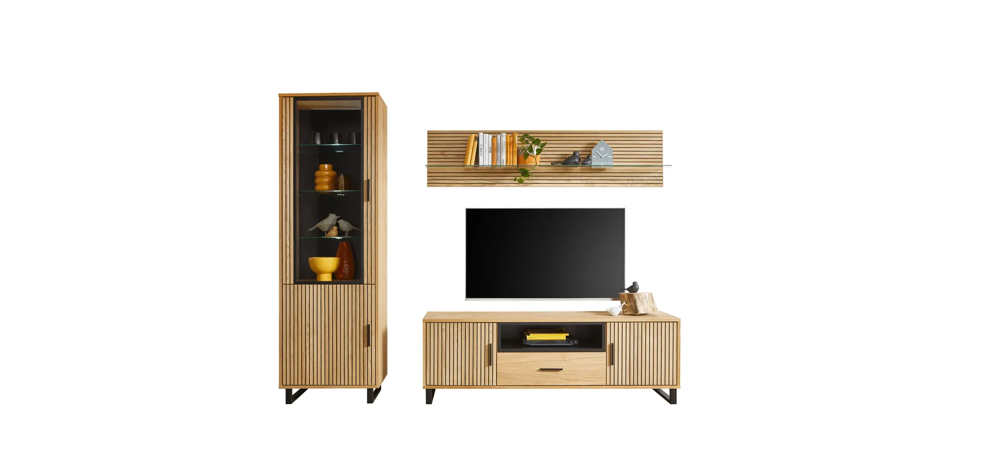 Highboard, Eiche teilmassiv geölt - Emila