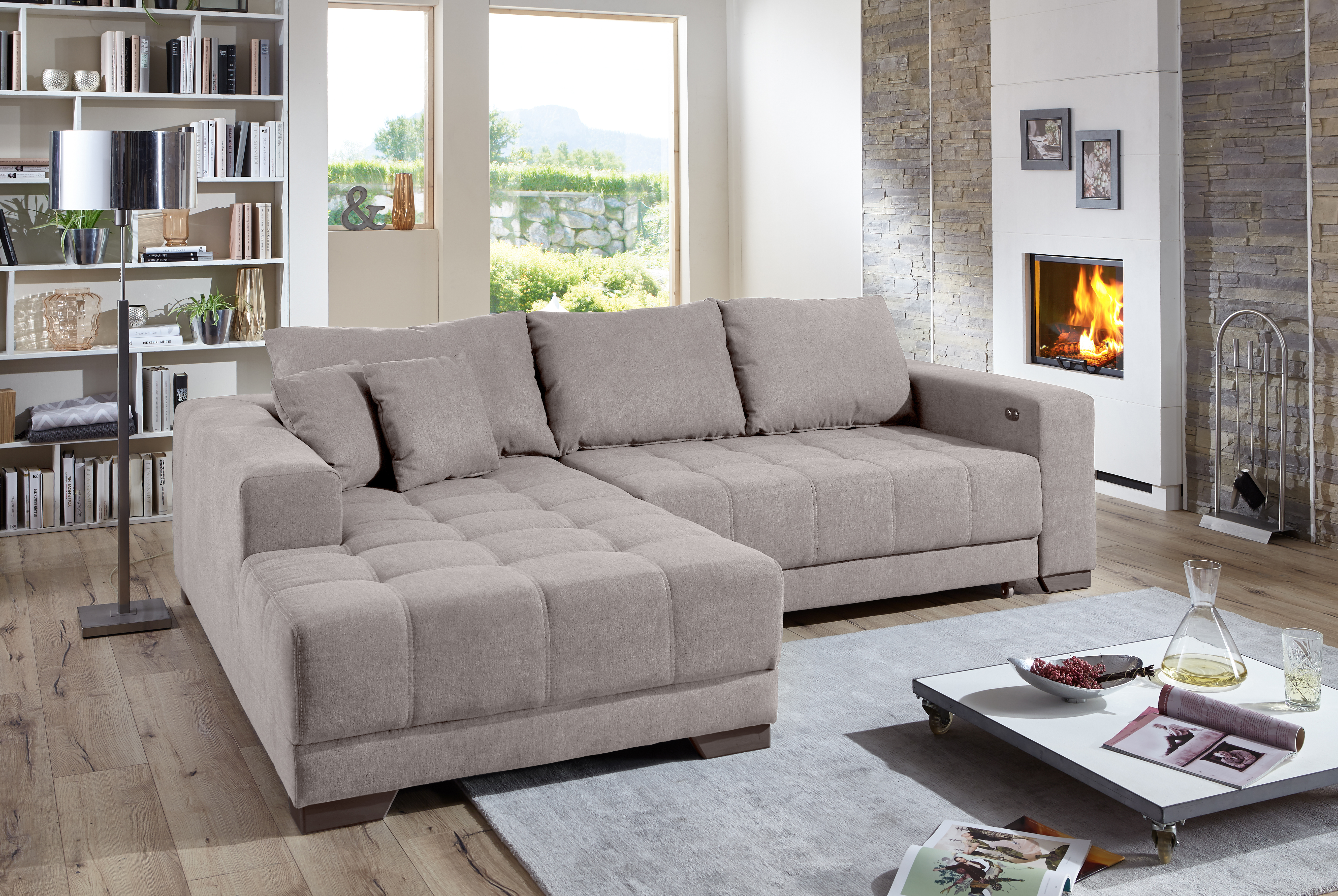 Ecksofa, Stoff grau - MyStyle 2201