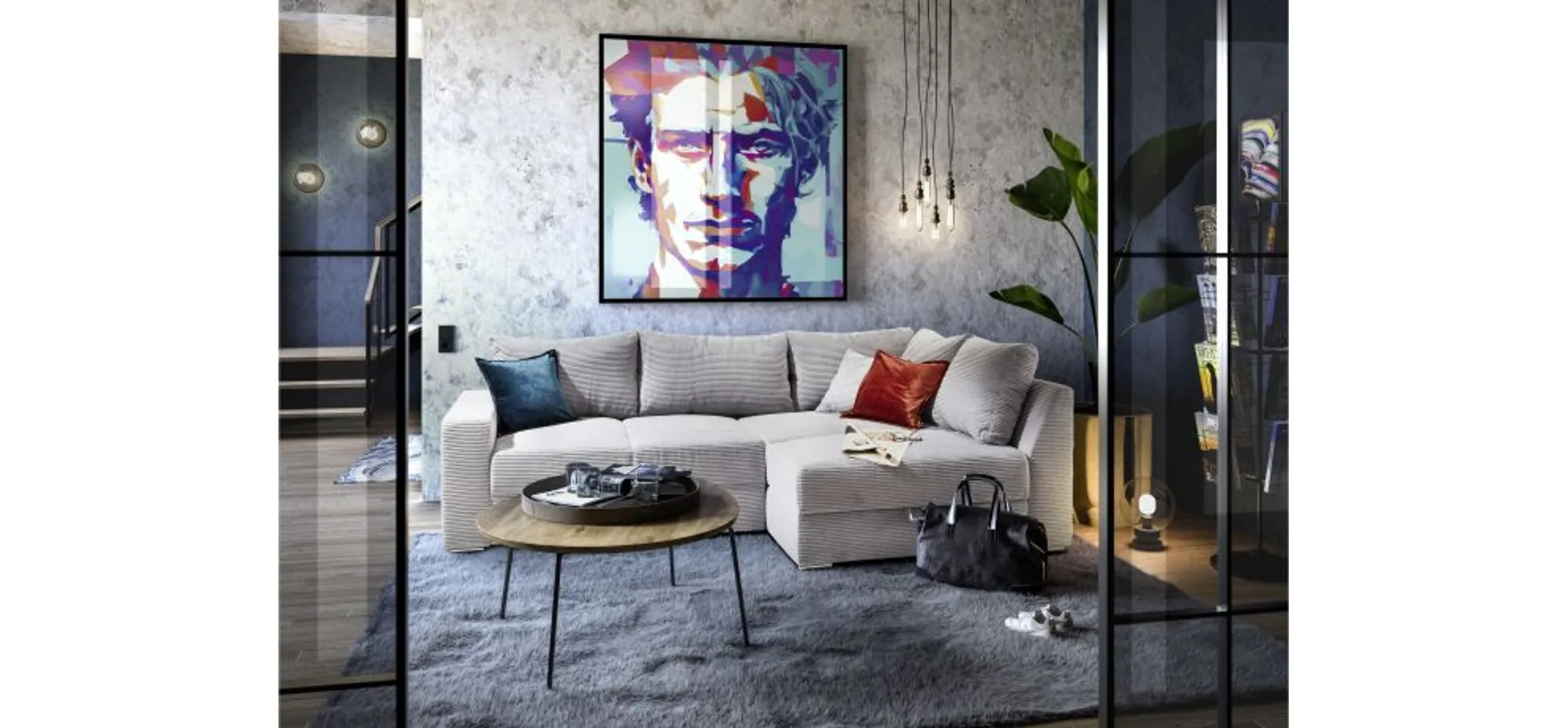 Ecksofa JANIS - 2,5-Sitzer, Ecke rechts inkl. Schlaffunktion , Stoff, Hellgrau Ecksofa JANIS - 2,5-Sitzer, Ecke rechts inkl. Schlaffunktion , Stoff, Hellgrau