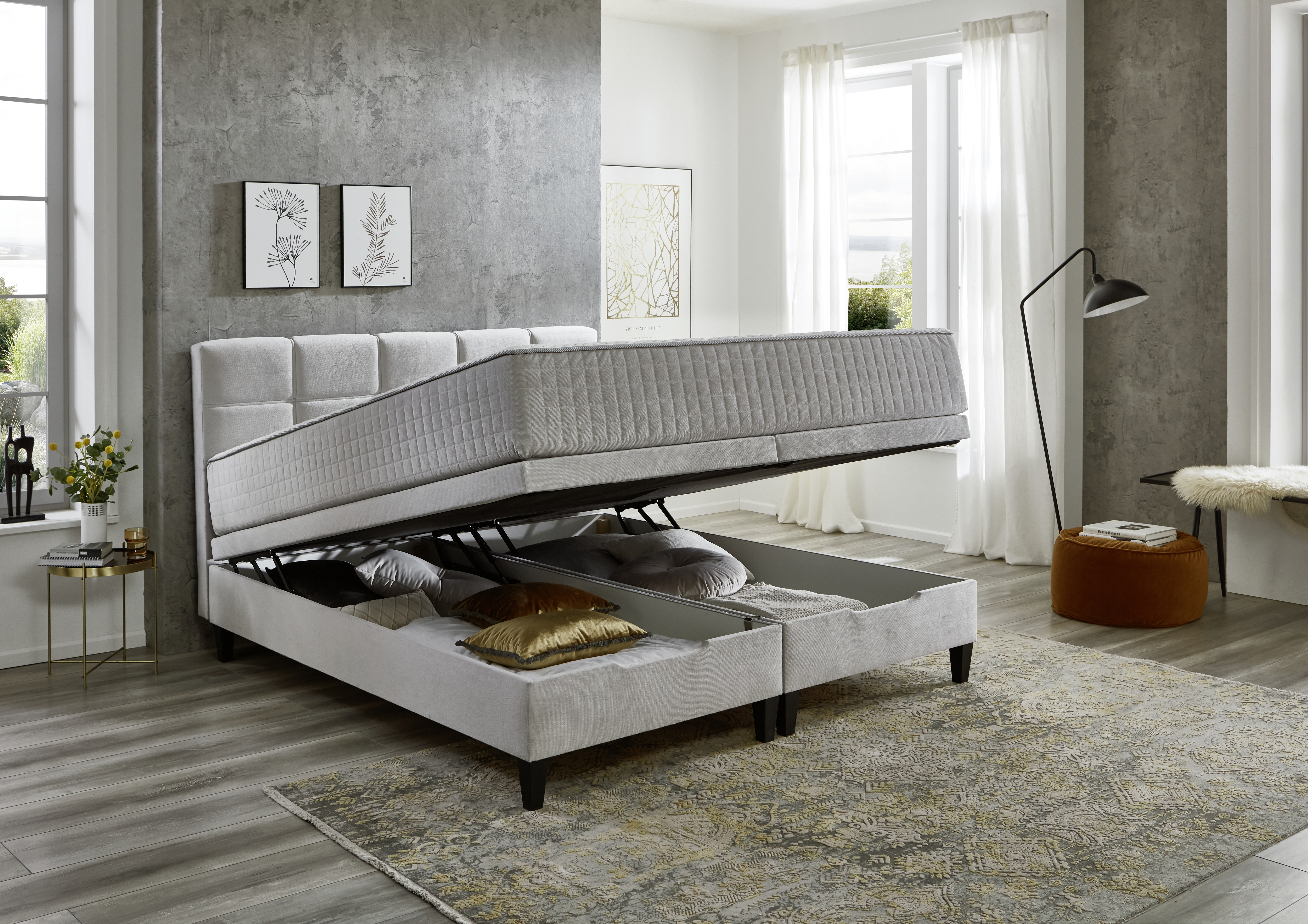 Boxspringbett, silber - MyStyle 3085