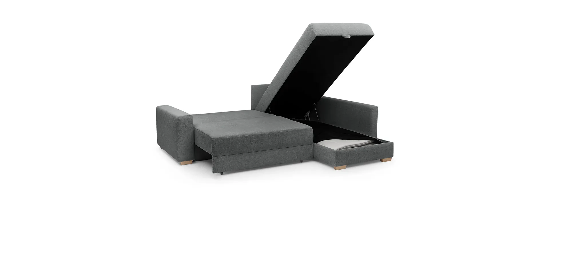 Ecksofa, Stoff Chenille dunkelgrau - Jyte