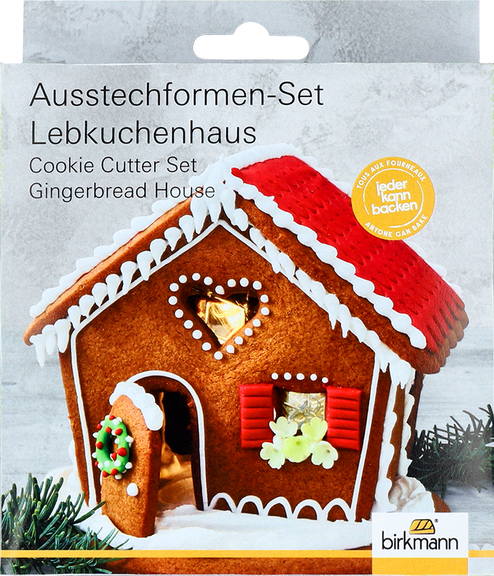 Ausstechformen-Set Lebkuchenhaus - 6 Ausstecher aus Edelstahl, mit Rezept