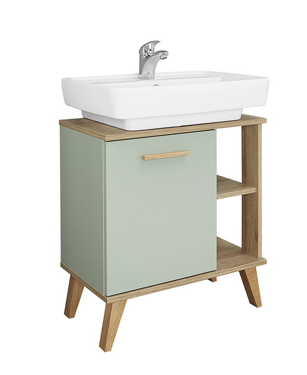 Waschbeckenunterschrank, Eiche, 1 Tür - QUICKSET - 963