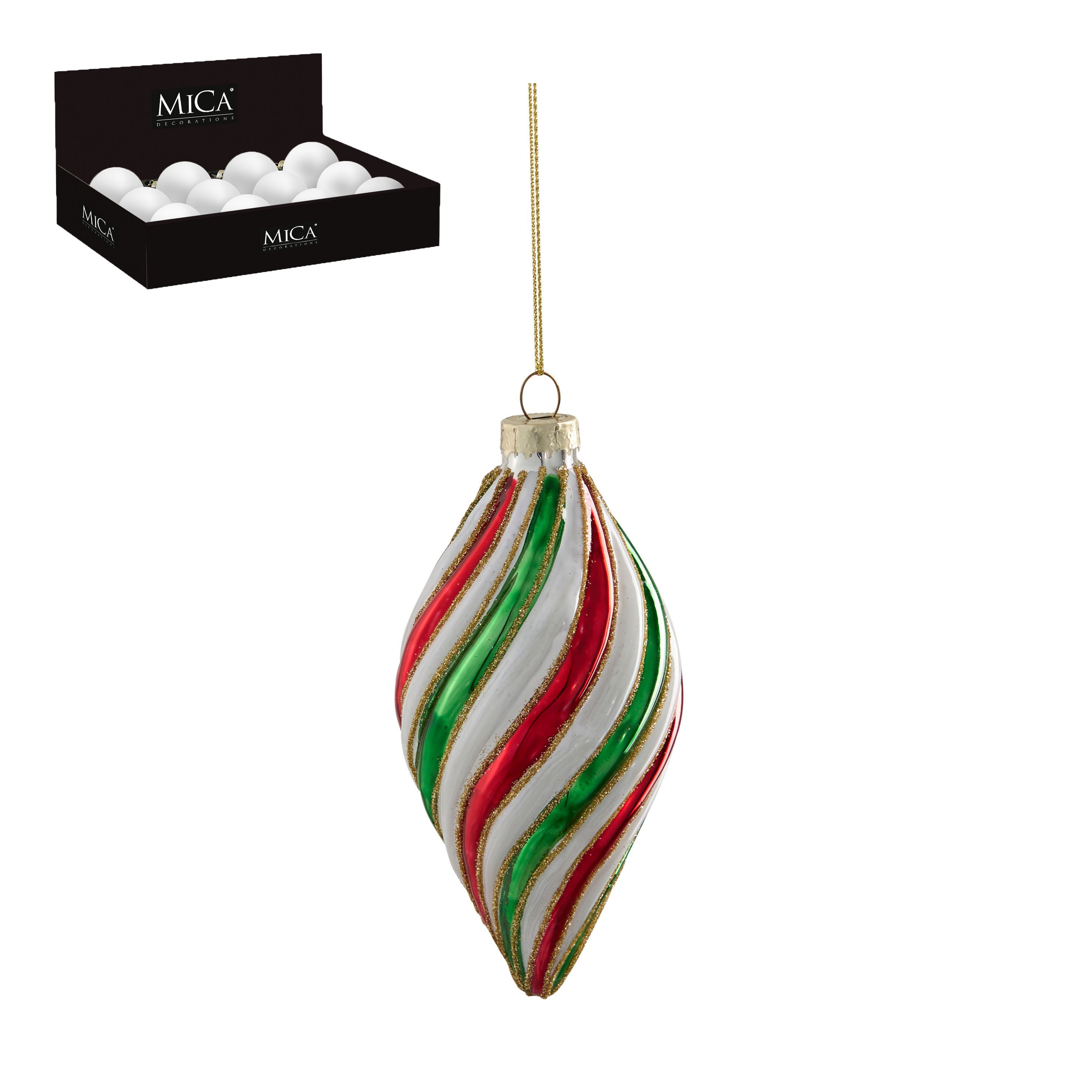 Ornament Tropfen - rot, h13xd6cm