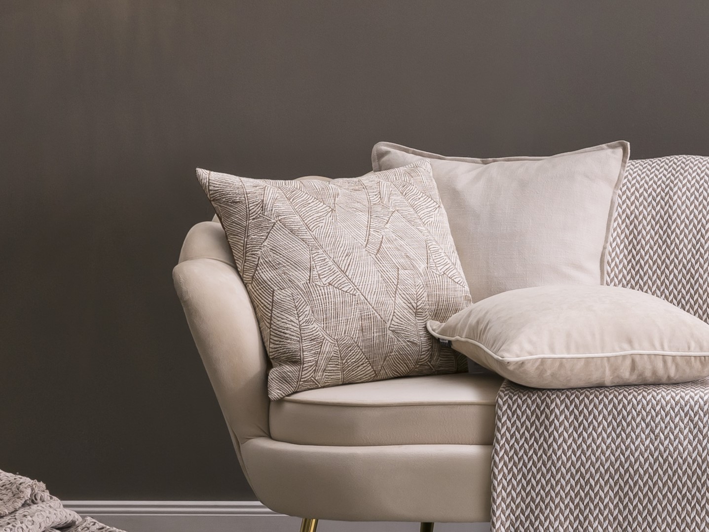 Kissenhülle Leaf Lines - HYGGE 45x45cm