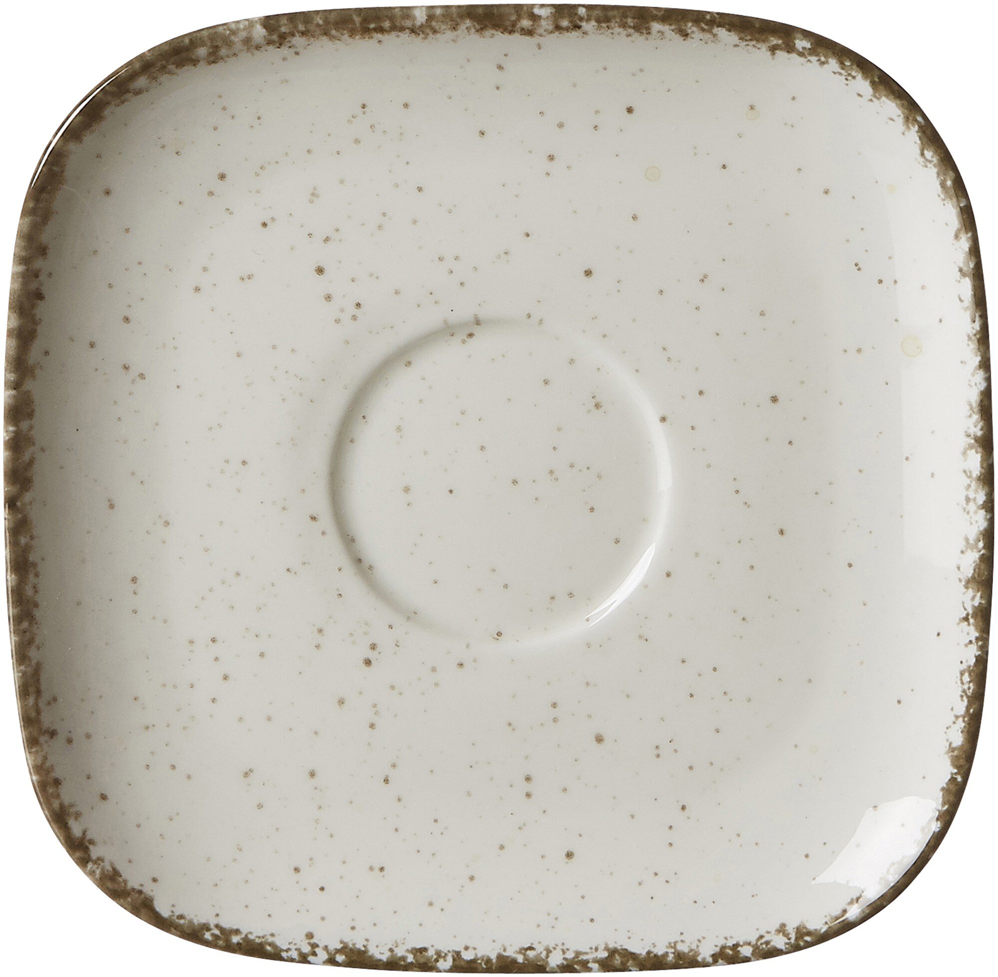 Untertasse Casa Creme 13,5 x 13,5 cm - Porzellan, spülmaschinenfest, quadratisch, beige