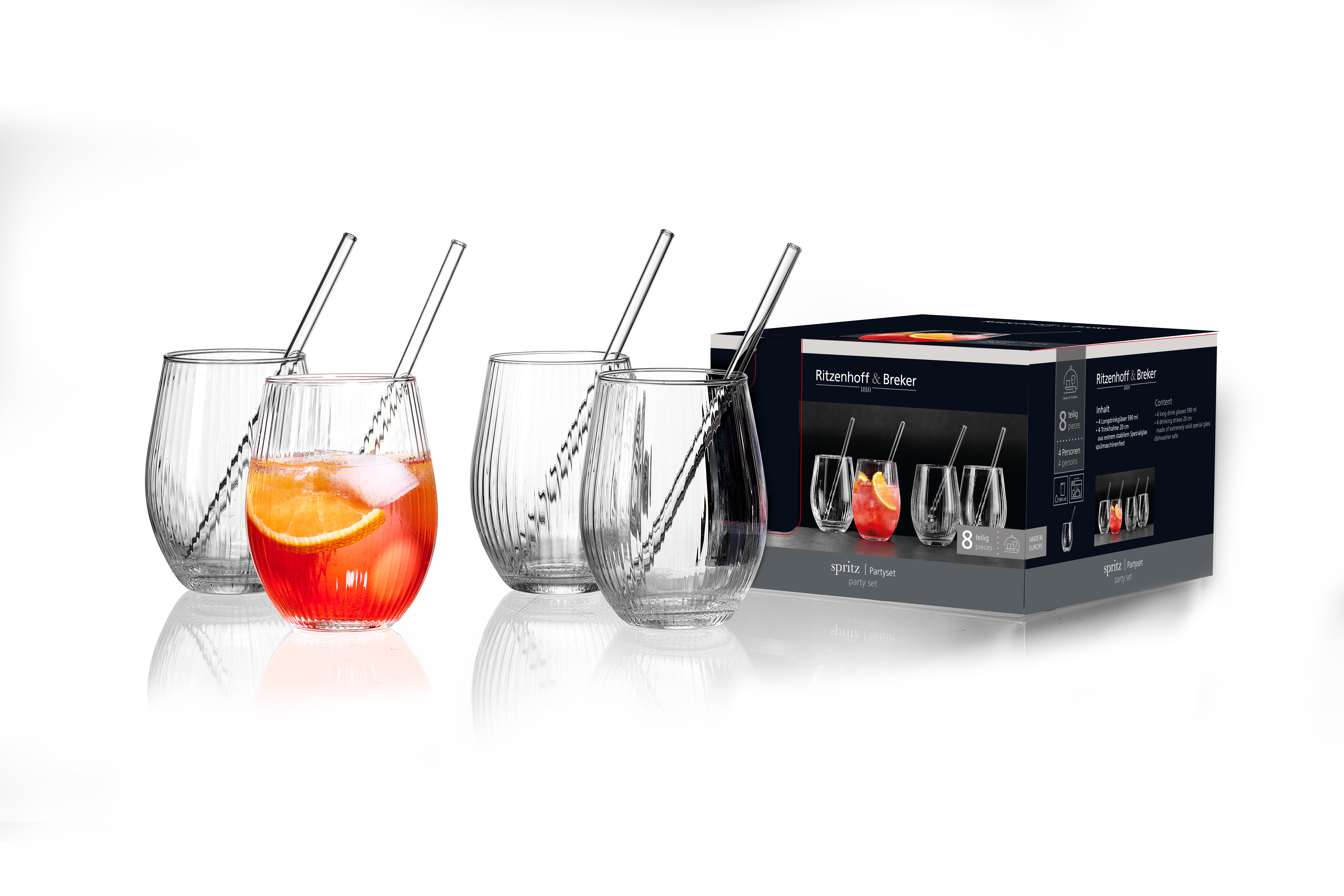 Partyset 8tlg 590ml Spritz - Klarglas