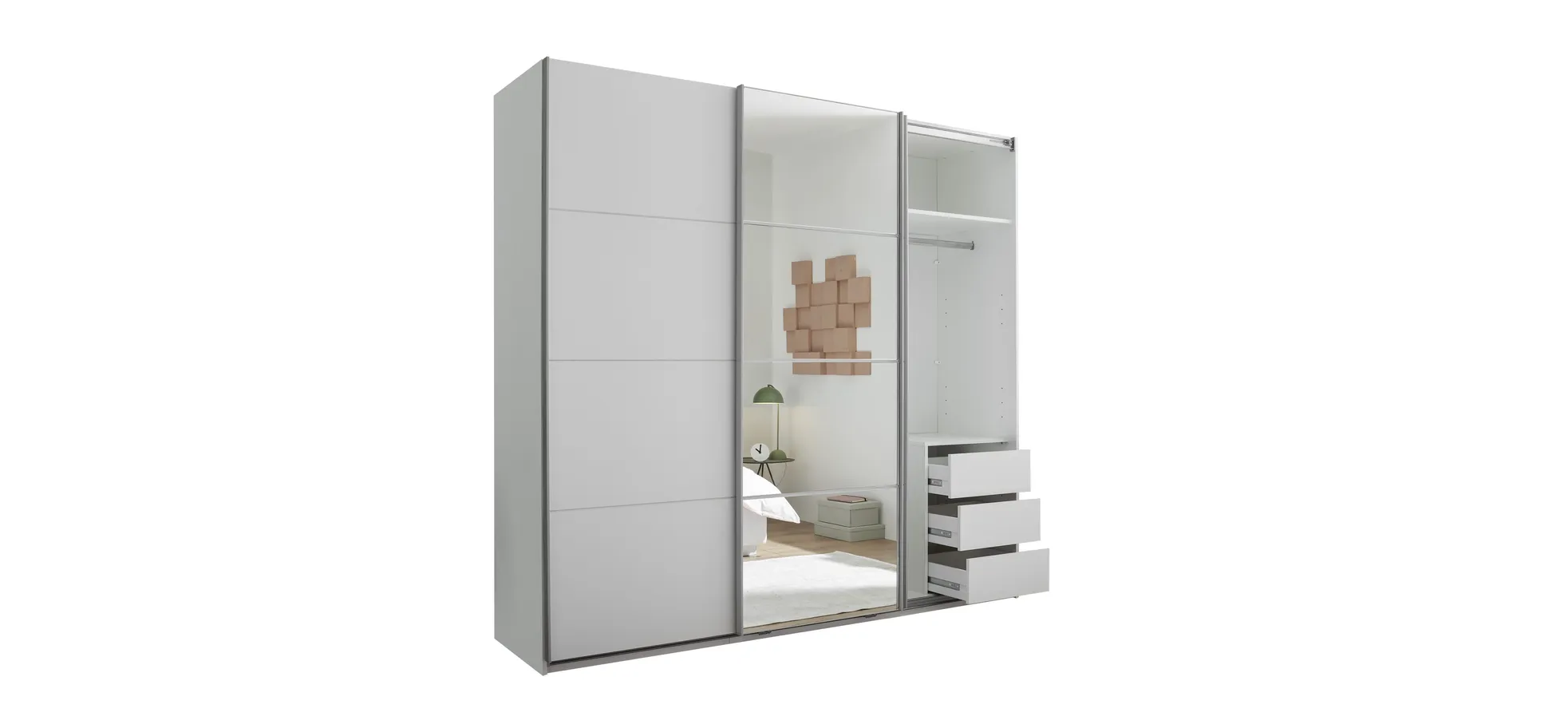 Schwebetürenschrank, weiß - MyStyle 3056