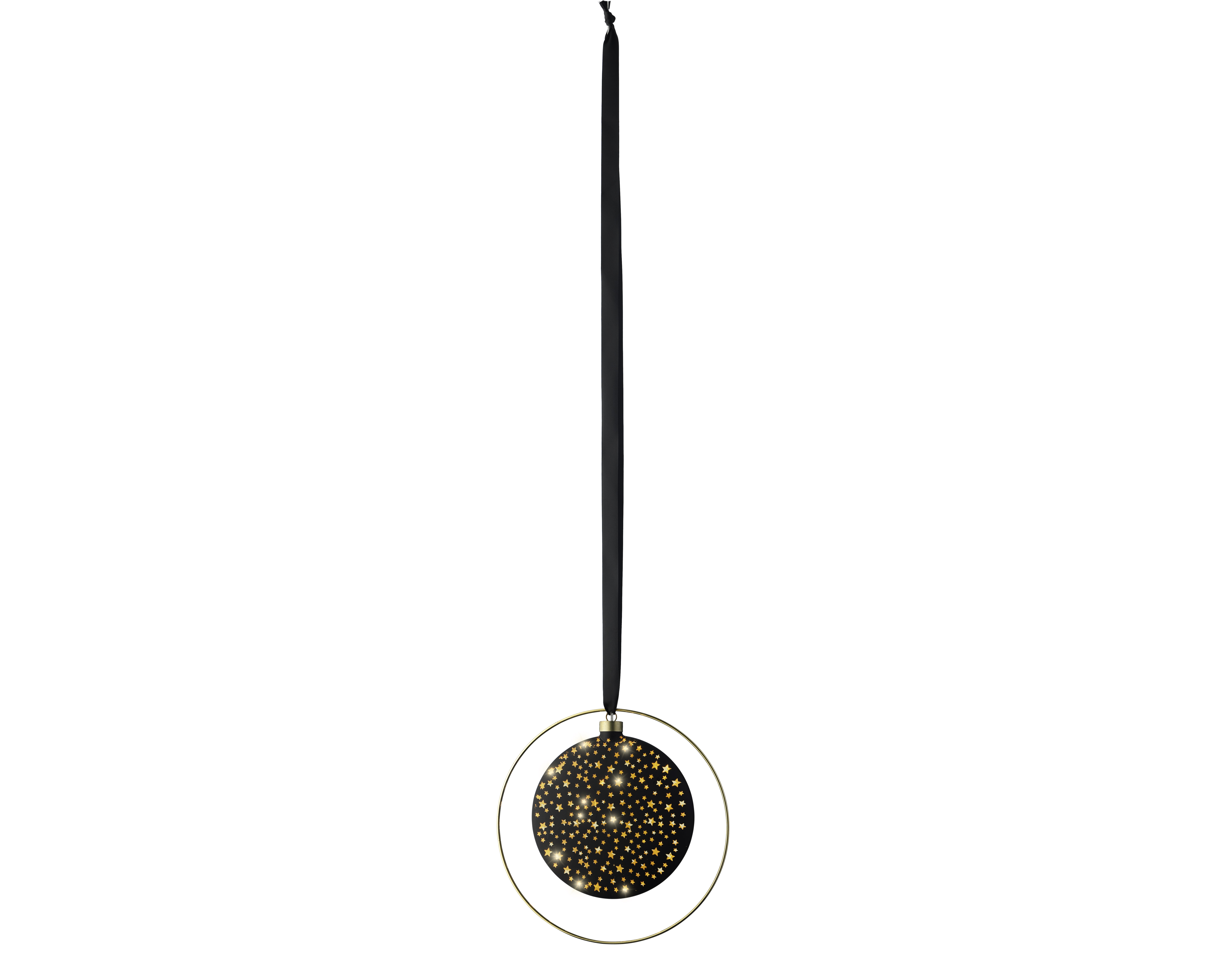 Micro LED Scheibe - schwarz/warmes weiss, Glas, L6.5-W26-H26cm-40L