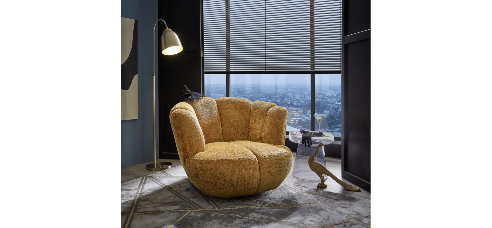 Drehsessel, goldfarben - Editha