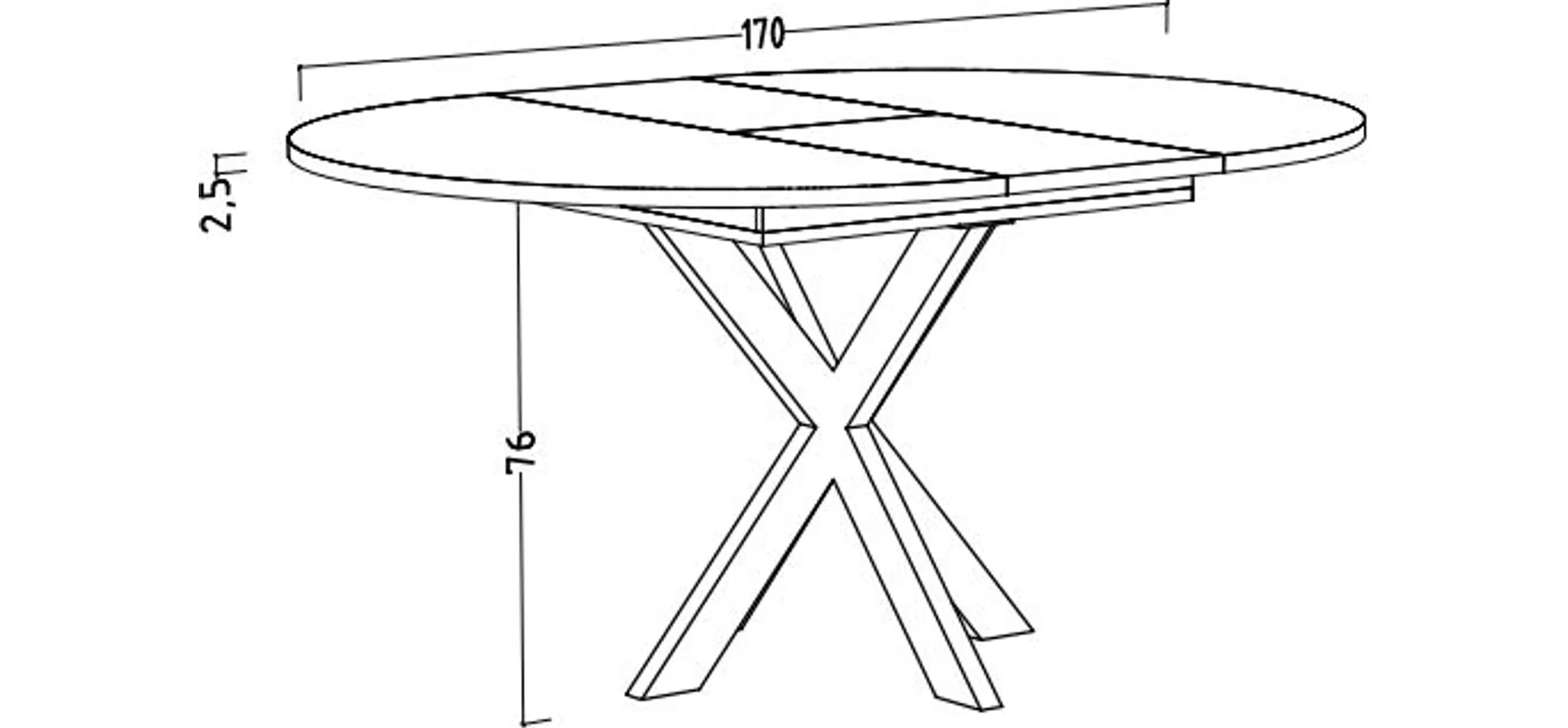 Esstisch, rund, Keramikoptik grau - Merdan