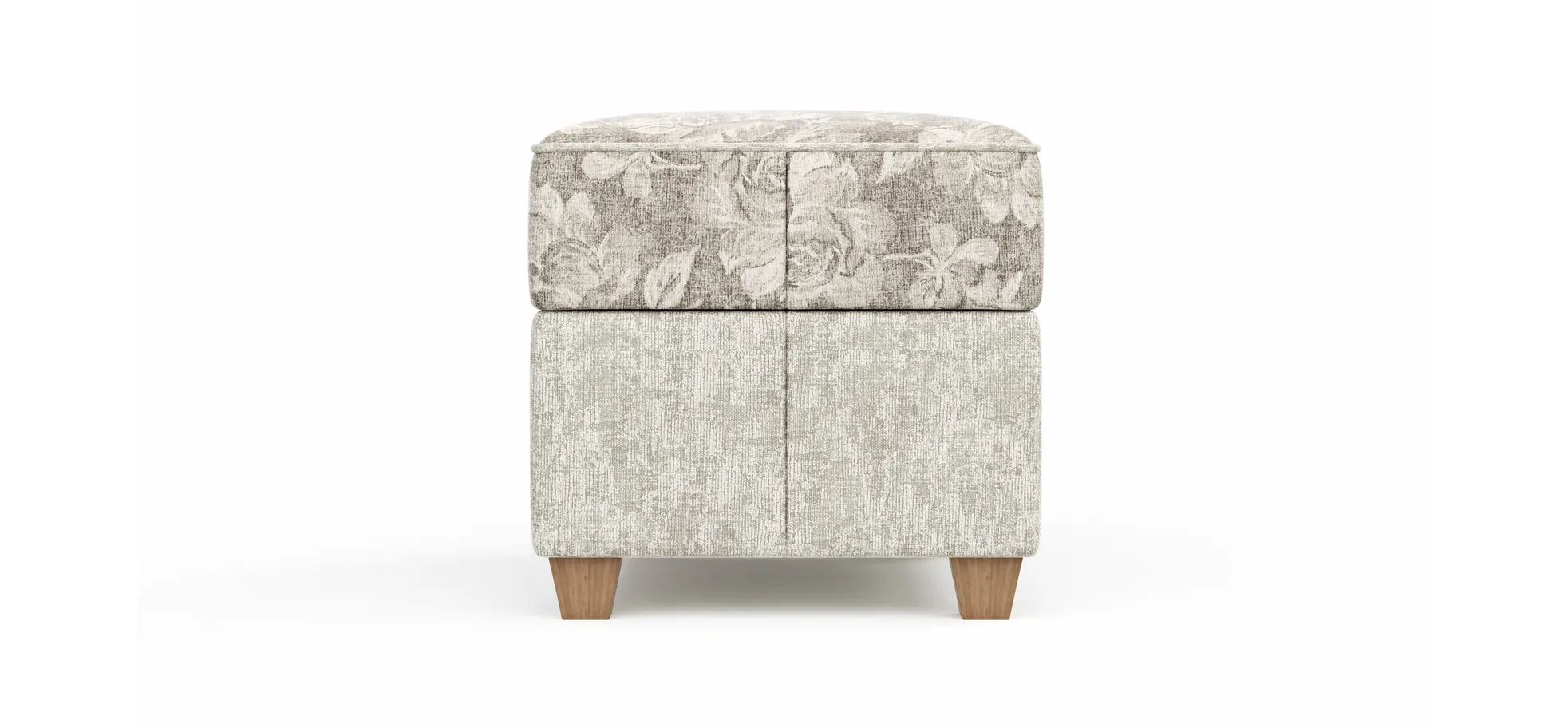 Hocker Brunswick Romantic - mit Stauraum, Stoff, Mehrfarbig
