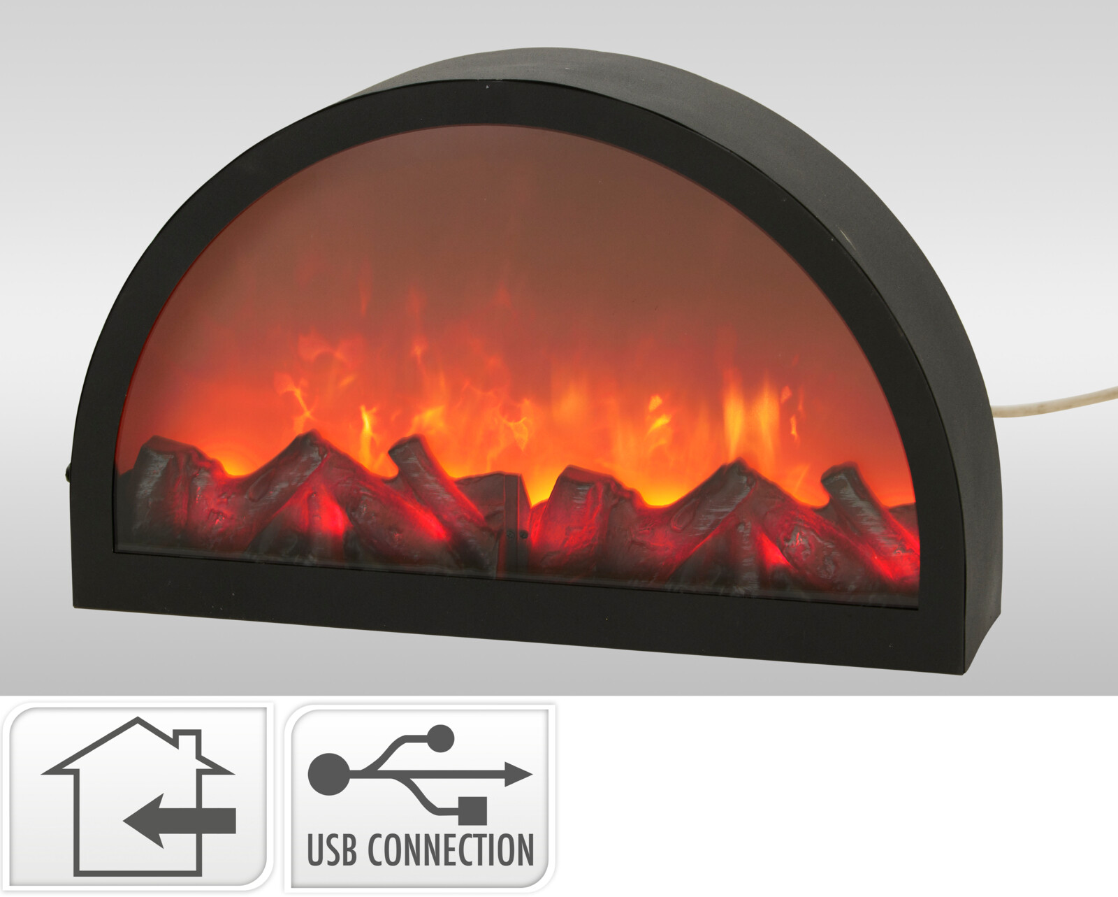 LED Kamin ca. 41x25 cm - mit USB-Anschluß