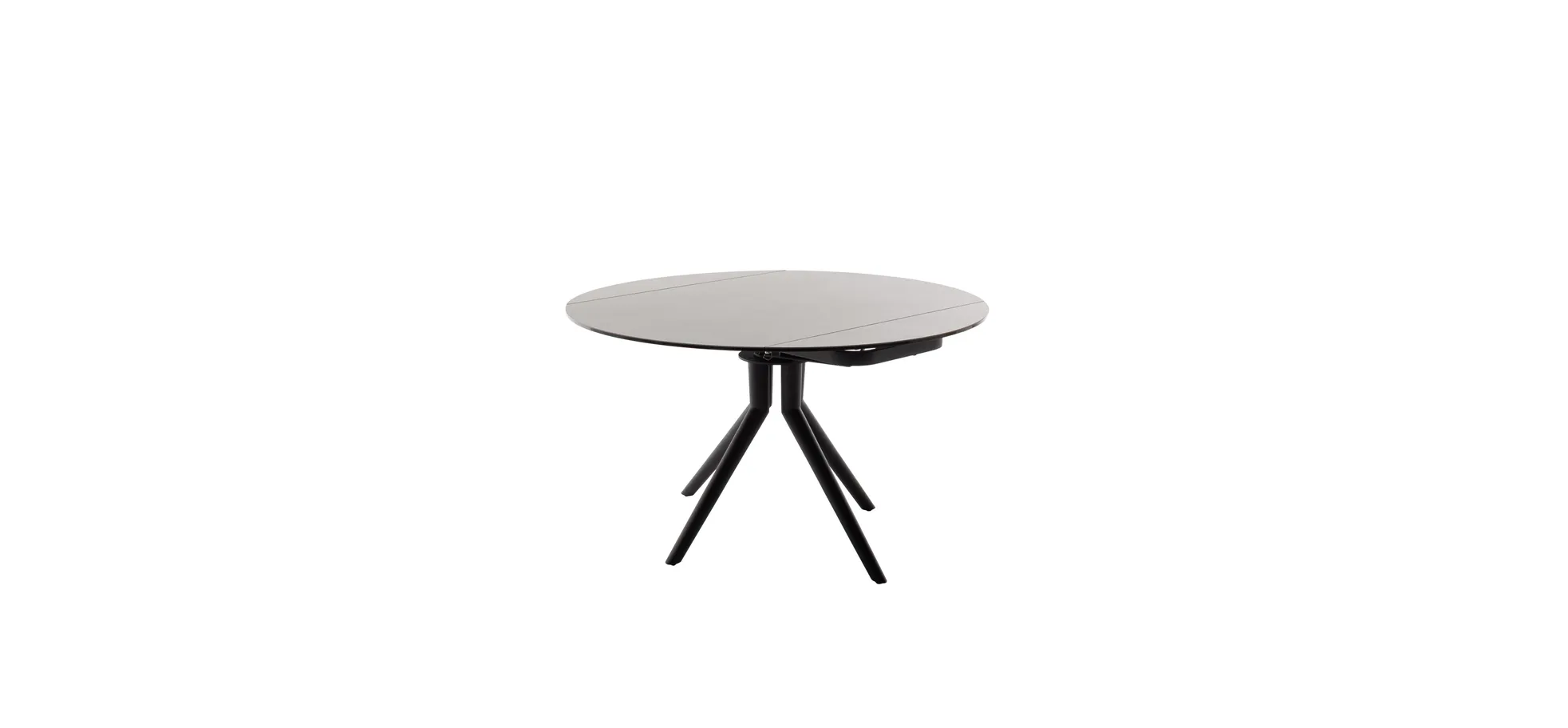 Esstisch - ausziehbar, LB ca. 90(135)x135 cm, Keramik, Anthrazit