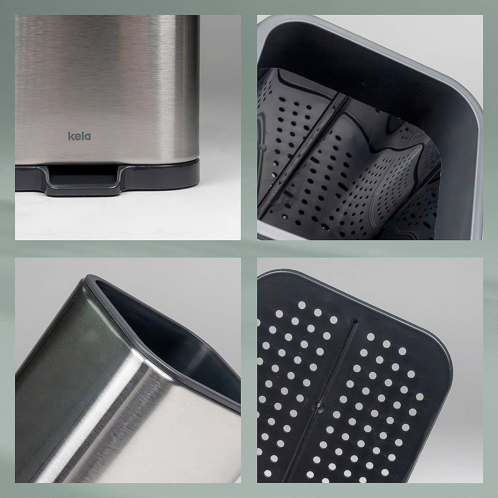 Besteckabtropfer Plata 11,5x18,5x10 cm - Edelstahl silber matt