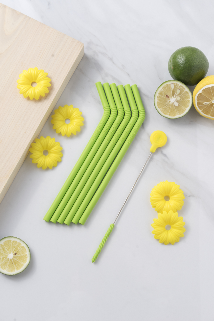 Trinkhalme 6er-Set + Bürste - limette Trinkhalme 6er-Set + Bürste - limette