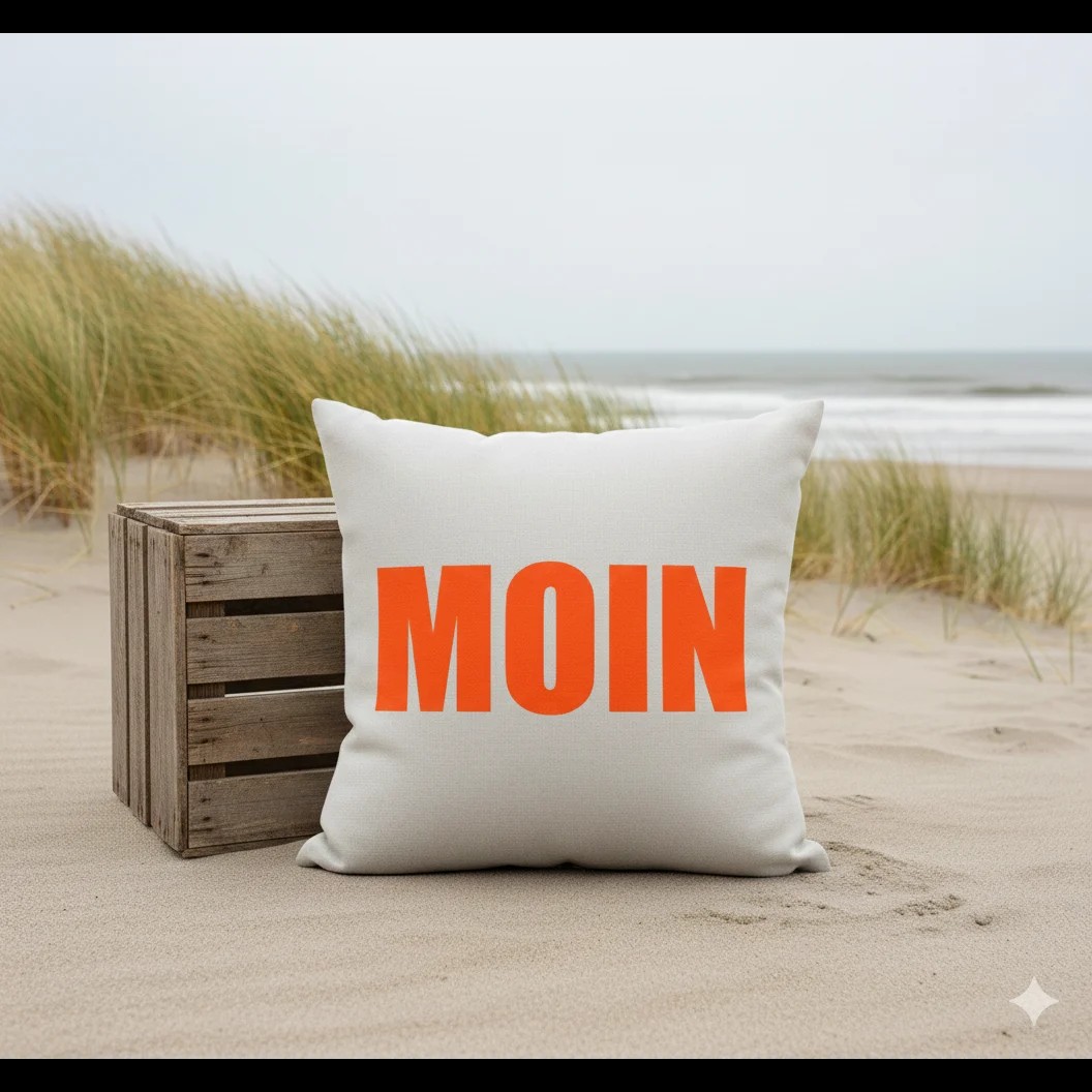 Kissenhülle MOIN 45x45cm Beige/Neon Orange - 