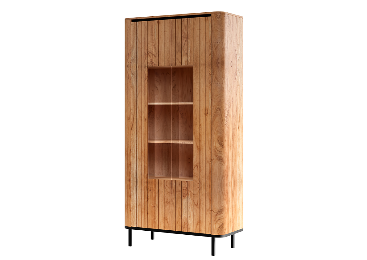 Vitrine, Akazienholz, ca.99cm breit - MyStyle 1009