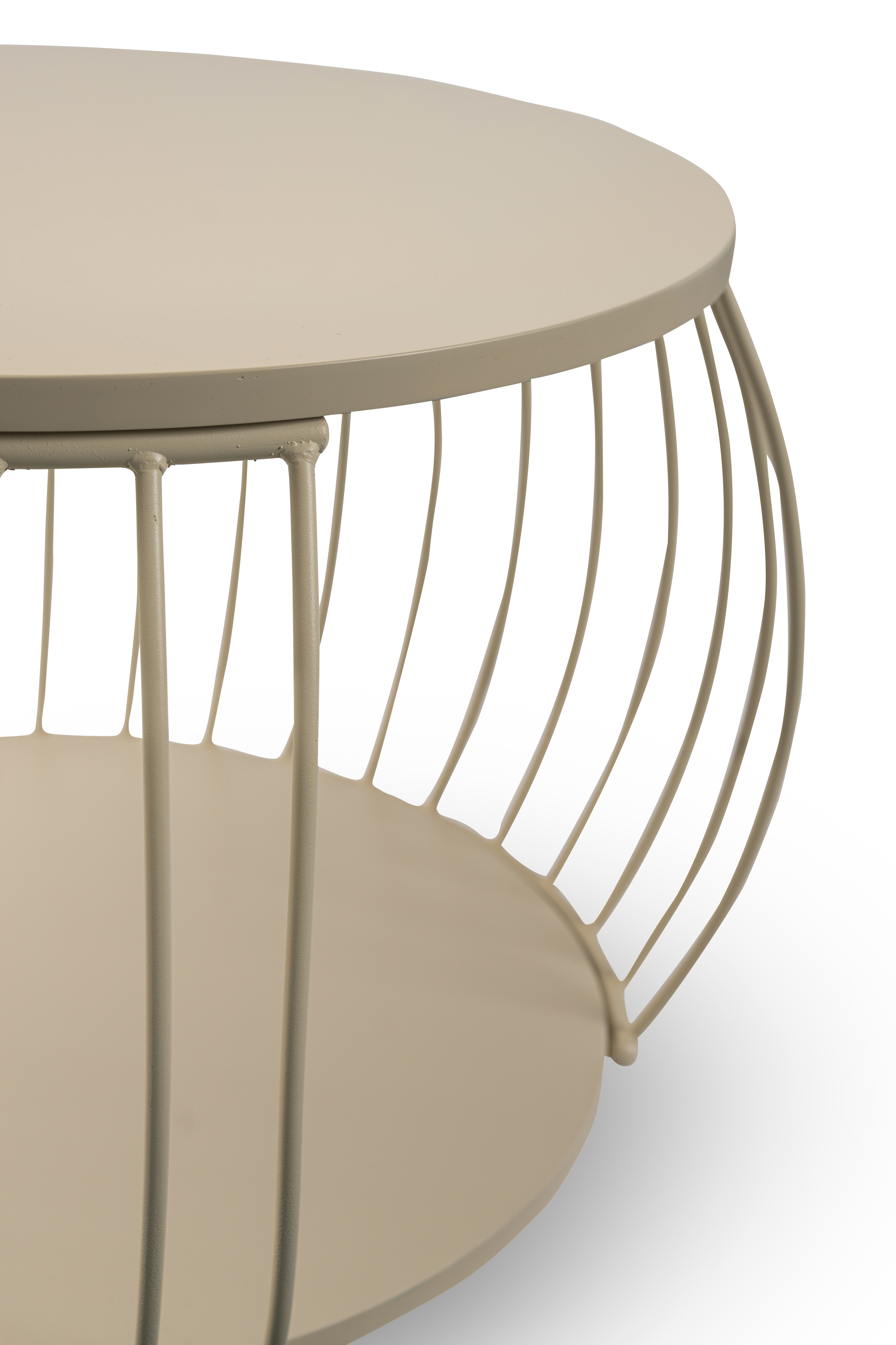 Couchtisch, rund, cremeweiß, auf Rollen - Millane