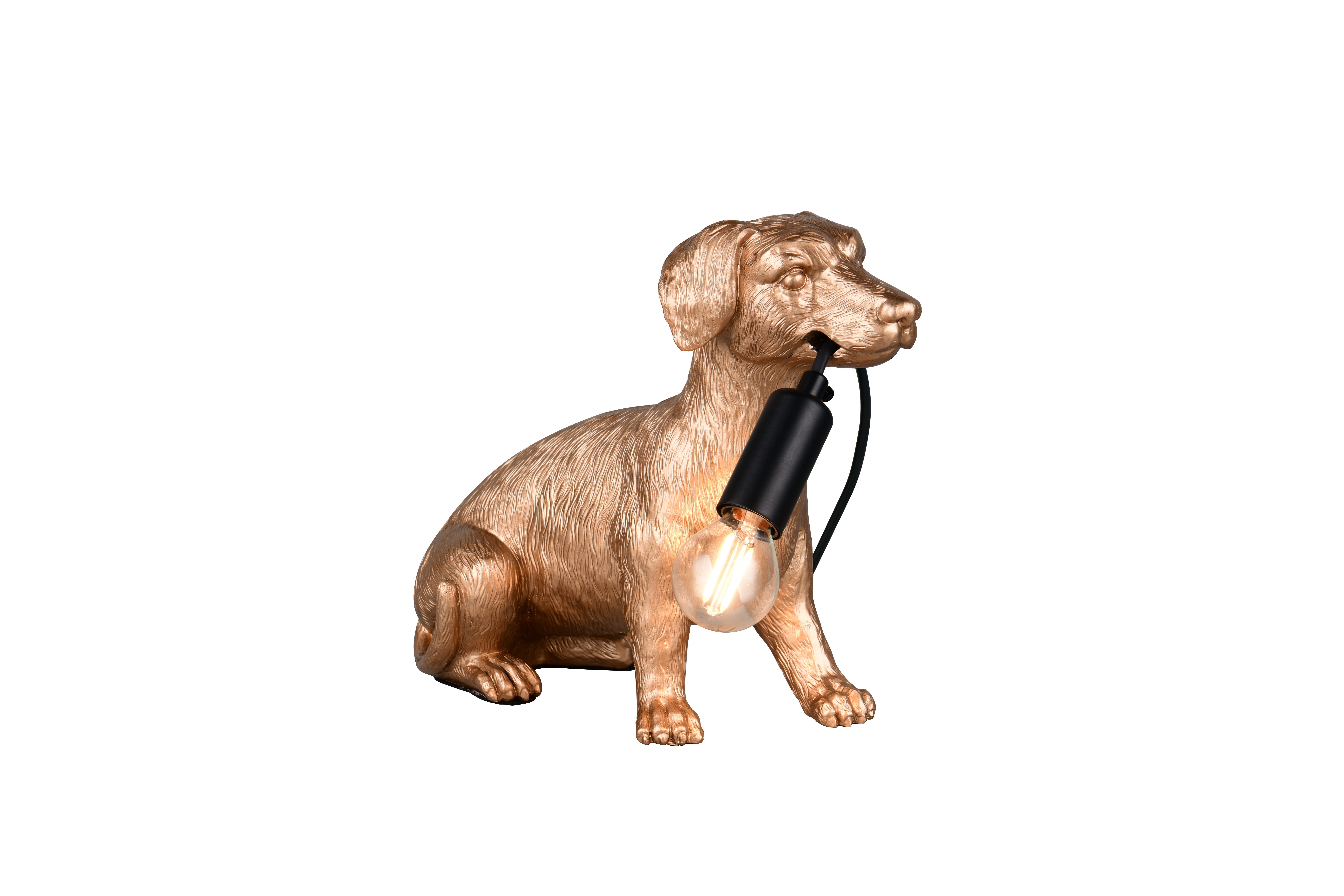 Tischleuchte Waldi - Kunststoff, goldfarbig, 28x13x23,5cm