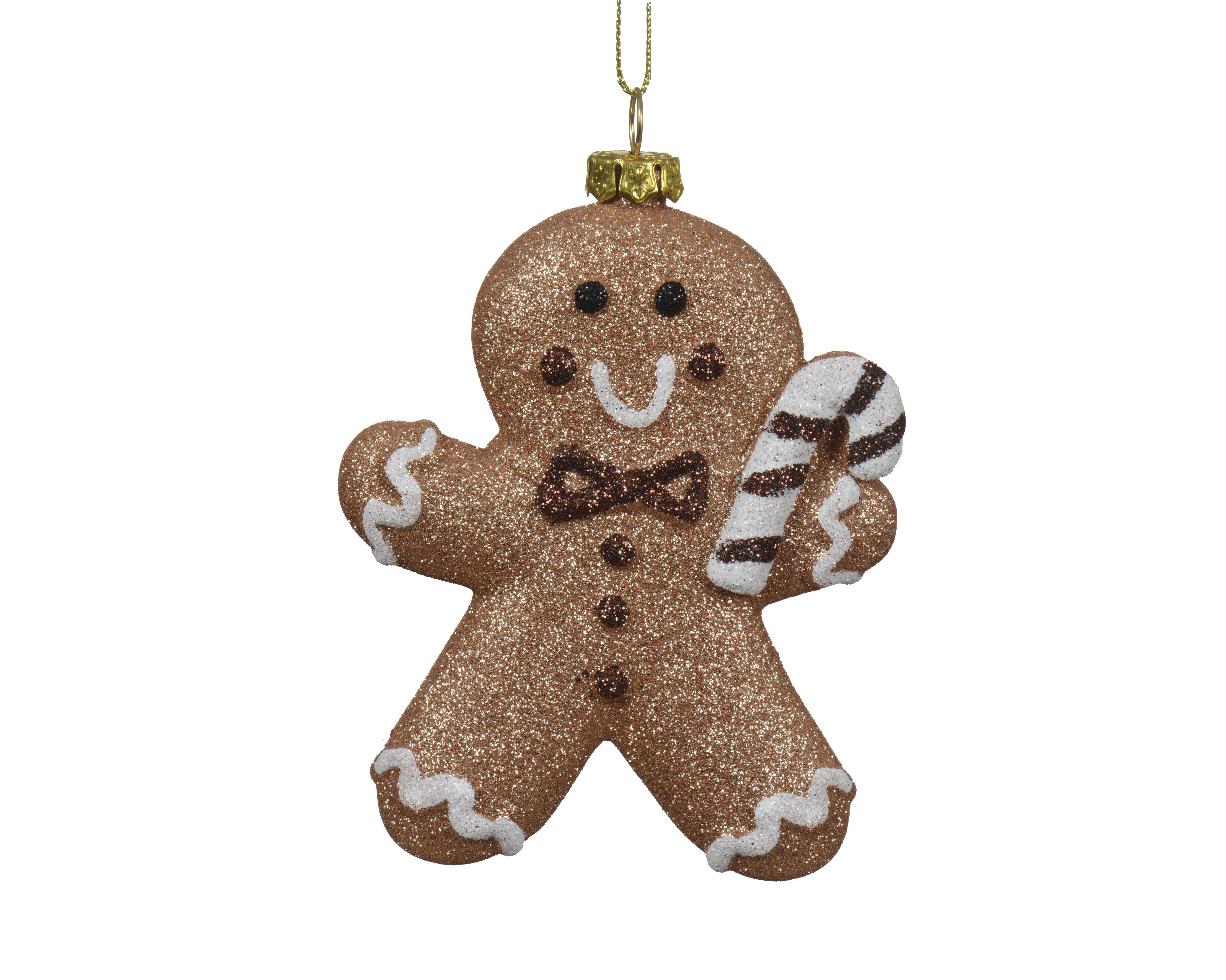 Weihnachtsbaumhänger Lebkuchen Glas - braun, L8.30-W3.00-H10.00cm