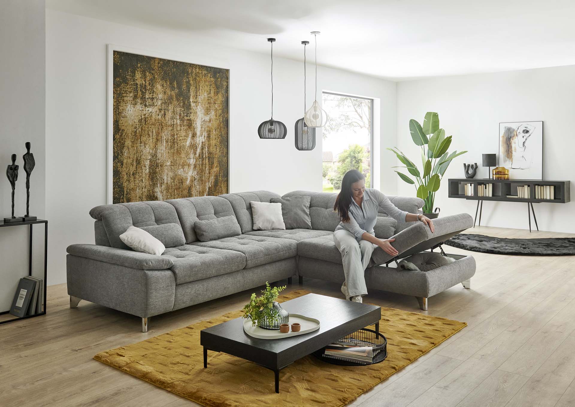 Ecksofa, grau - KS 110922