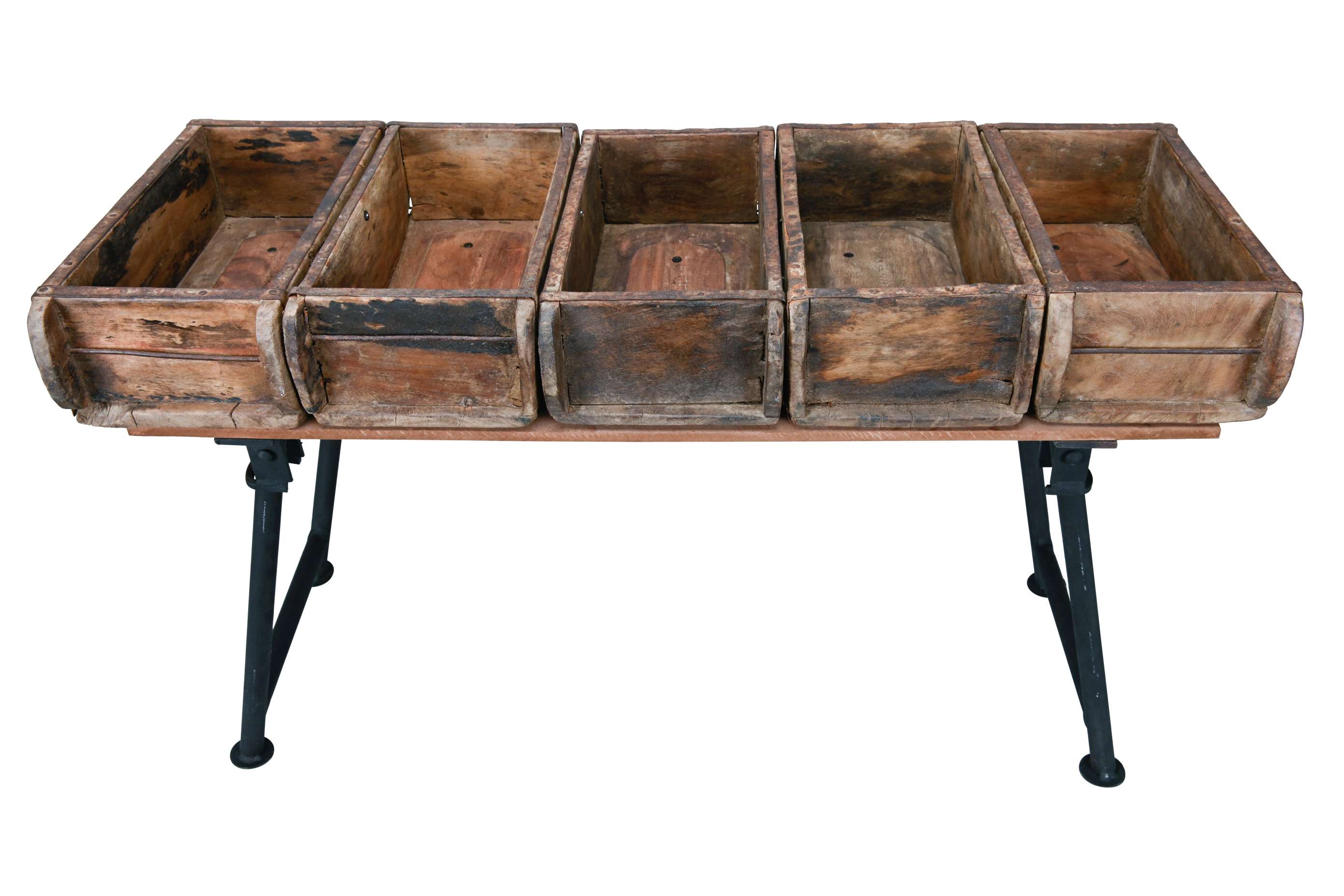 Tisch Ziegelform - braun, 76x32x47cm, klappbar