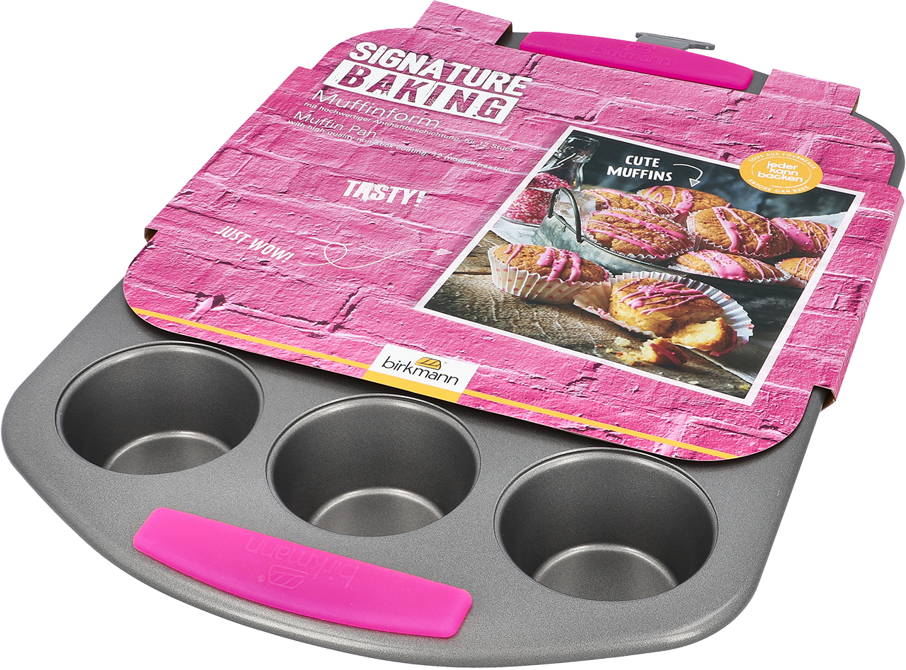 Muffinblech mit Griff, ca. Ø 7cm für 12 Stück - mit Antihaftbeschichtung