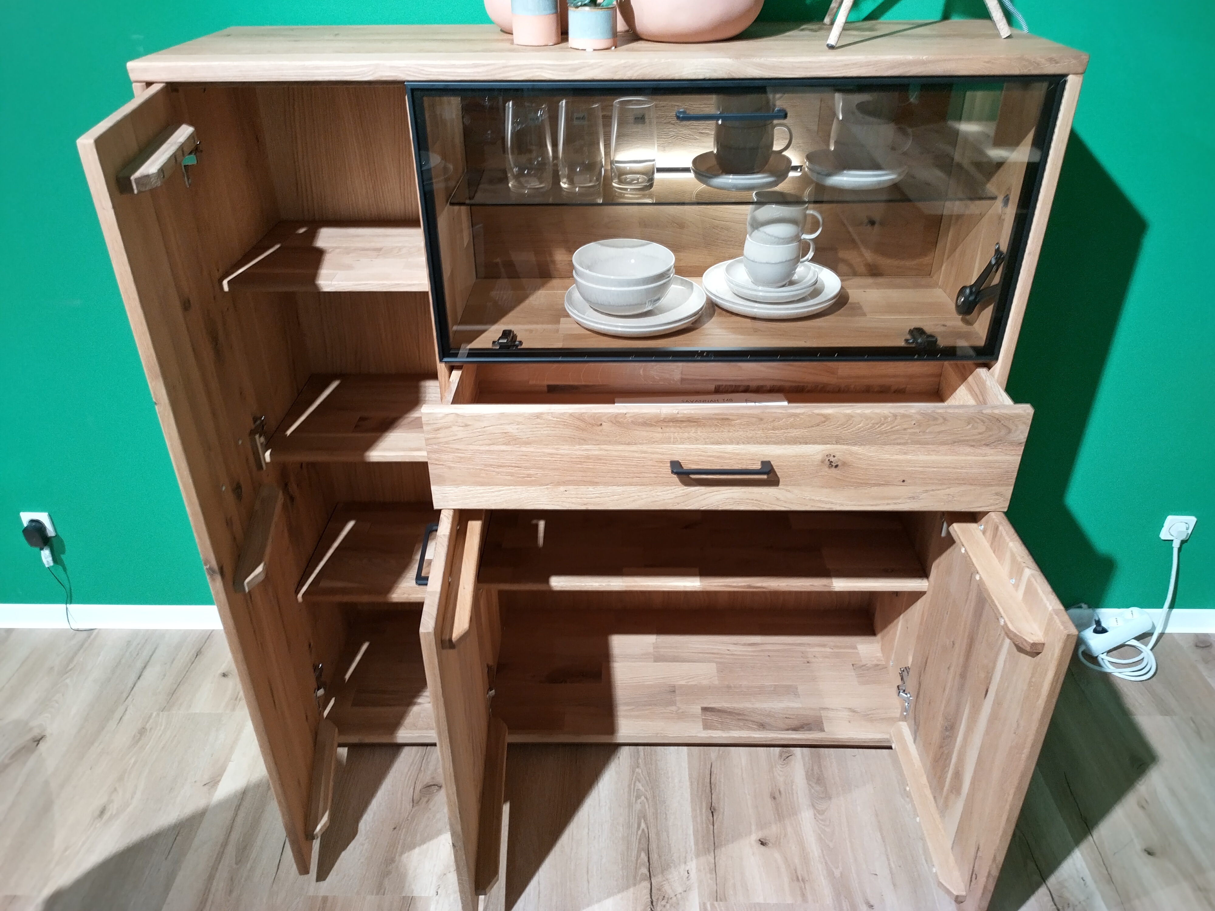 Highboard, Wildeiche massiv geölt - Savannah