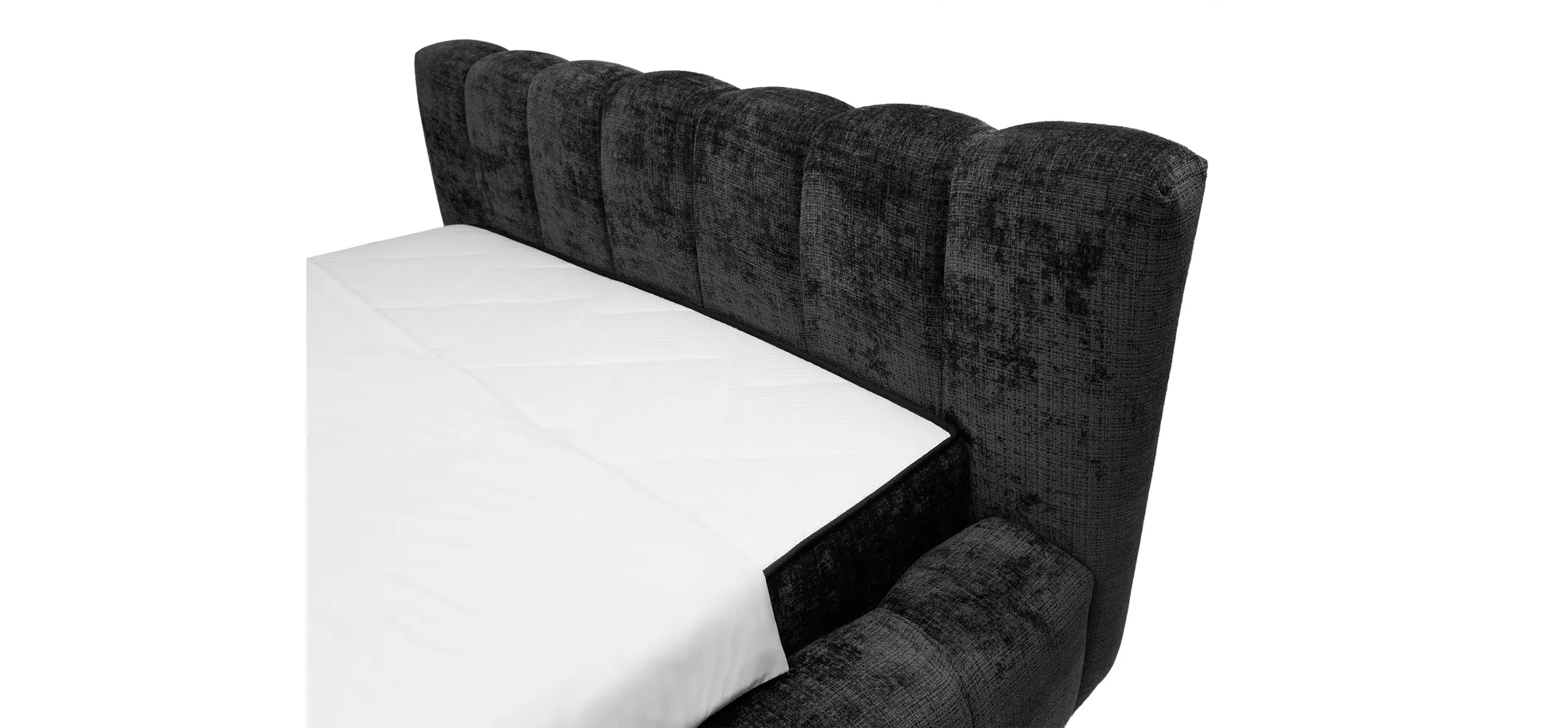 Polsterbettrahmen, Stoff black, 180x200 cm - Eleine