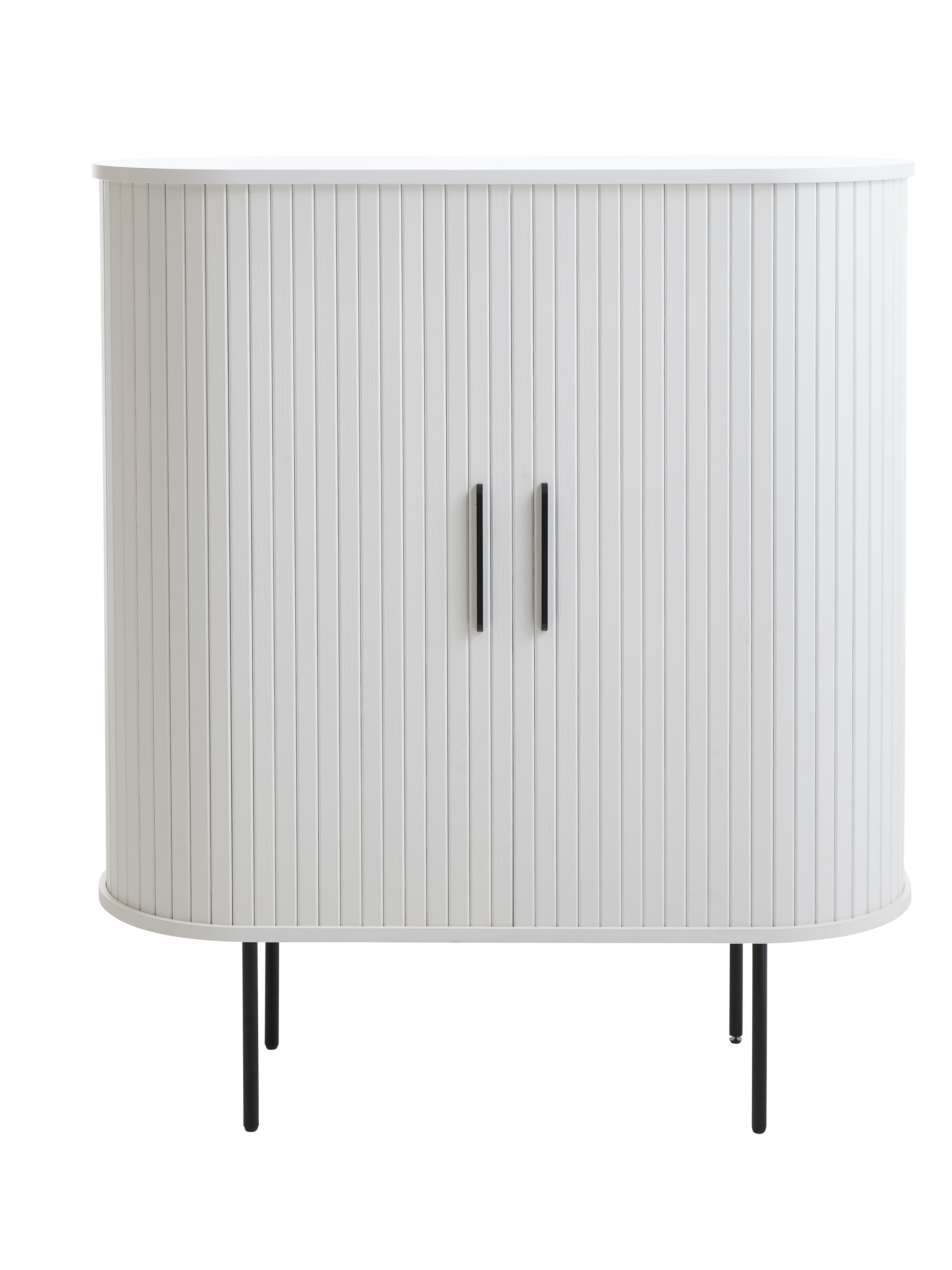 Highboard, Weiß, 2 Lamellenschiebetüren - Uriel