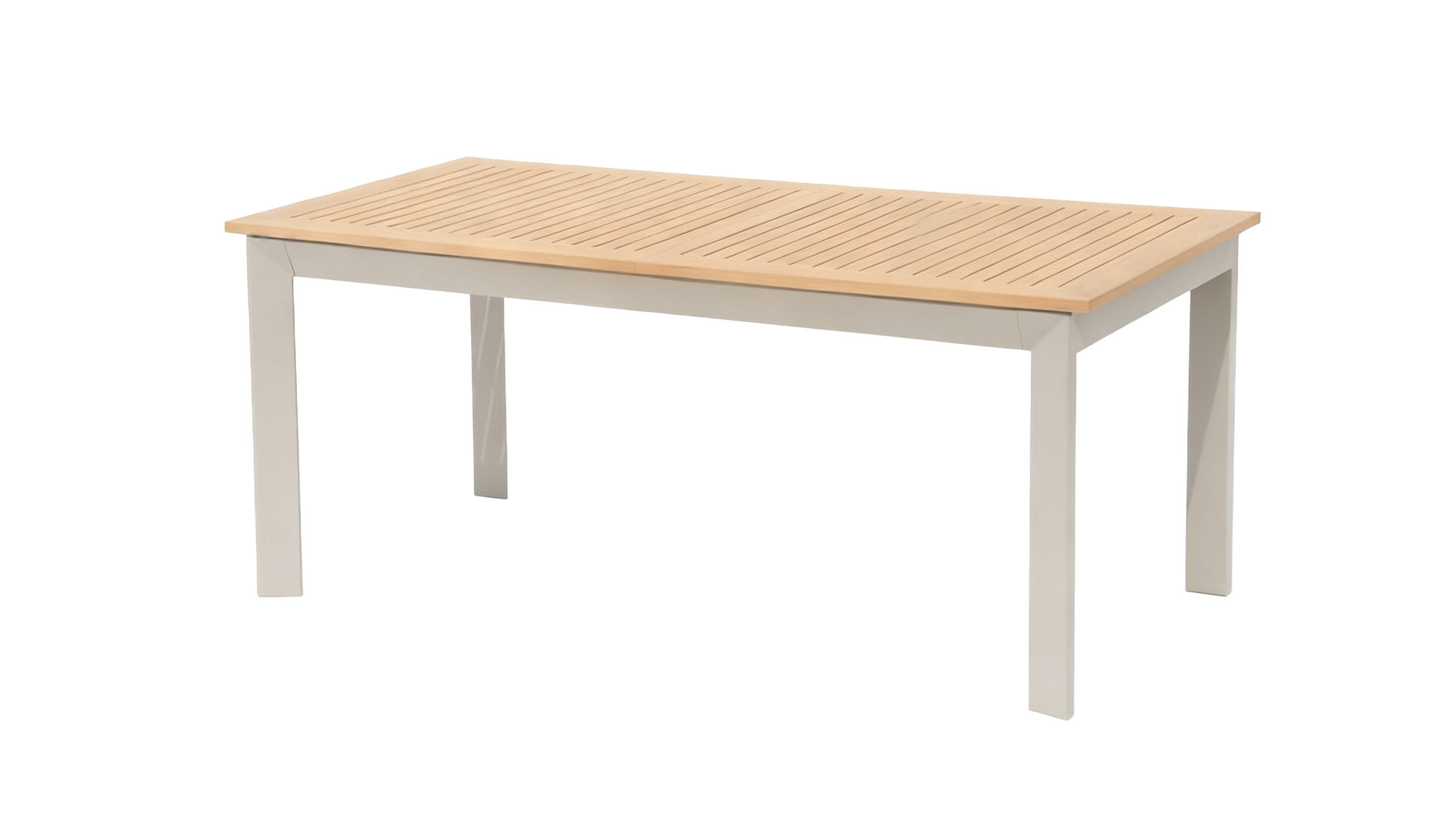 Ausziehtisch, Teakholz, Gestell taupe - Unicamo