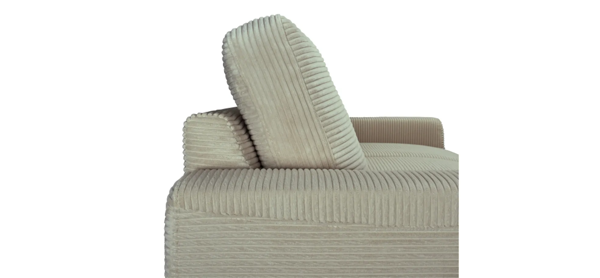 Ecksofa - 2-Sitzer, Ecke rechts inkl. Schlaffunktion und Bettkasten, Stoff, Creme Ecksofa - 2-Sitzer, Ecke rechts inkl. Schlaffunktion und Bettkasten, Stoff, Creme