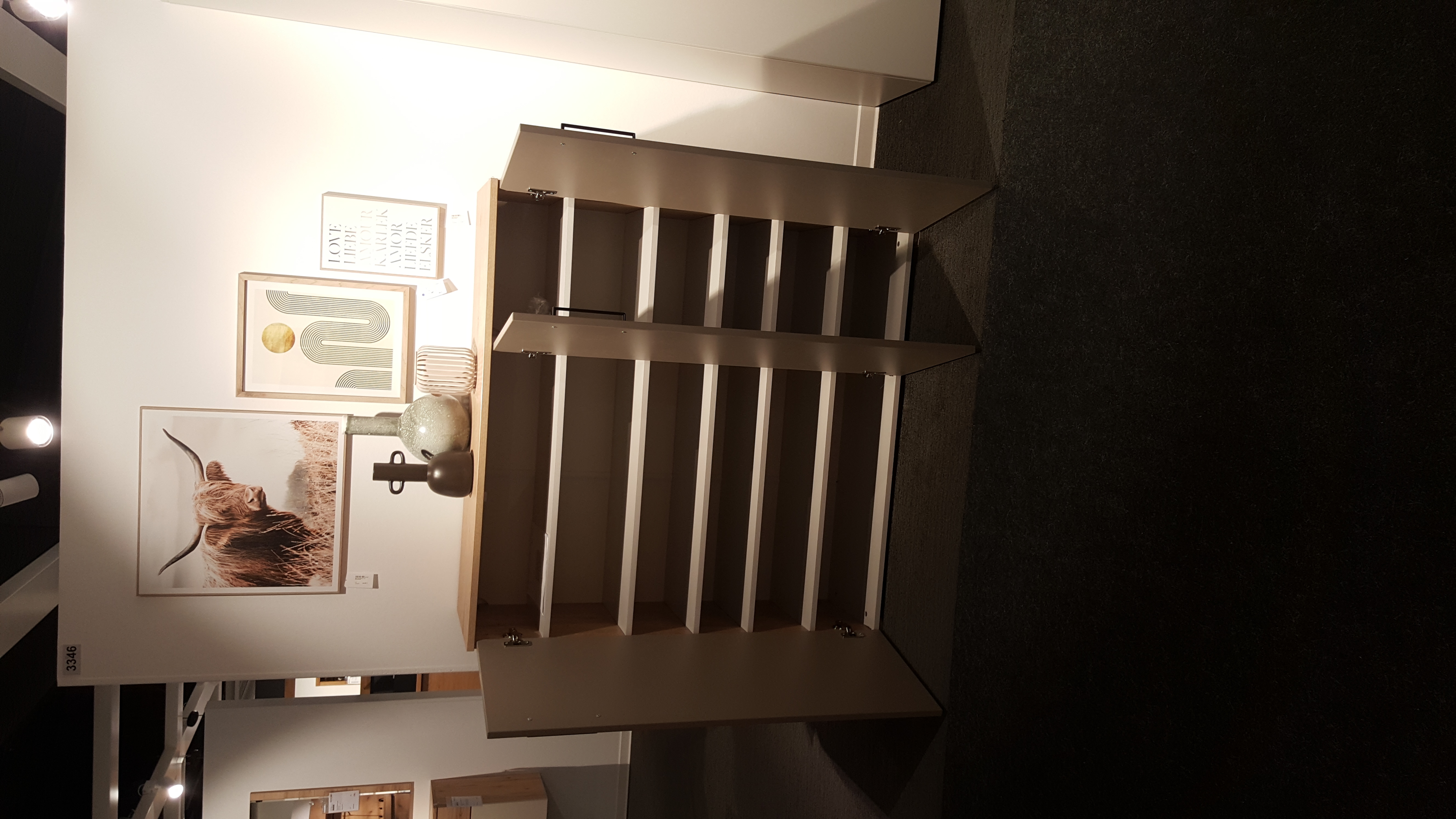 Schuhschrank Steineiche/Steingrau Dekor - LS25 Ionica