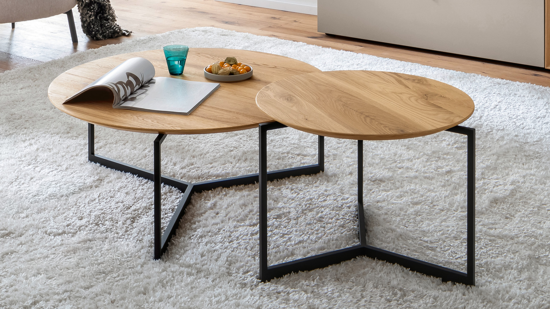 Couchtisch, rund, Eiche rustiko hell - LS 294222