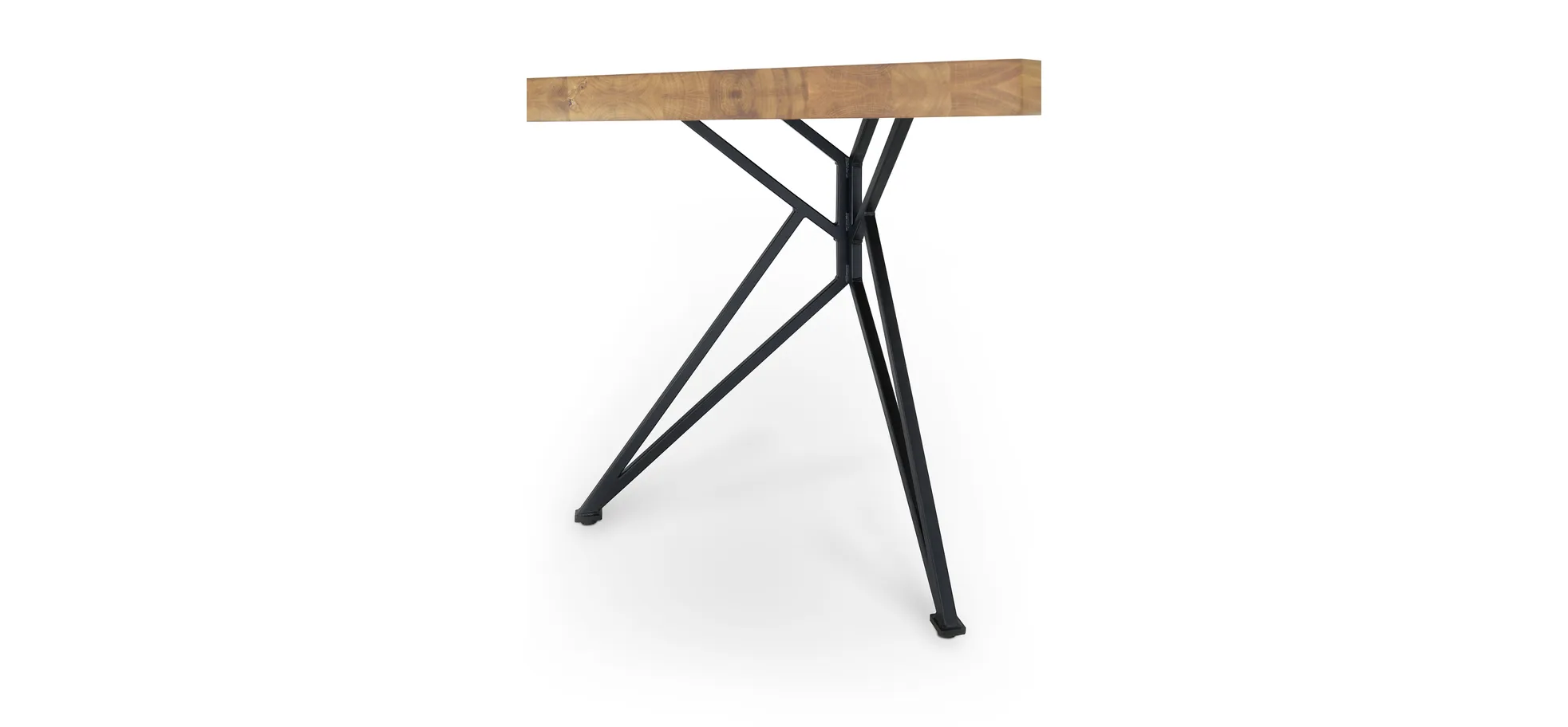 Esstisch - LB ca. 220x100 cm, Wildeiche massiv geölt, Schwarz