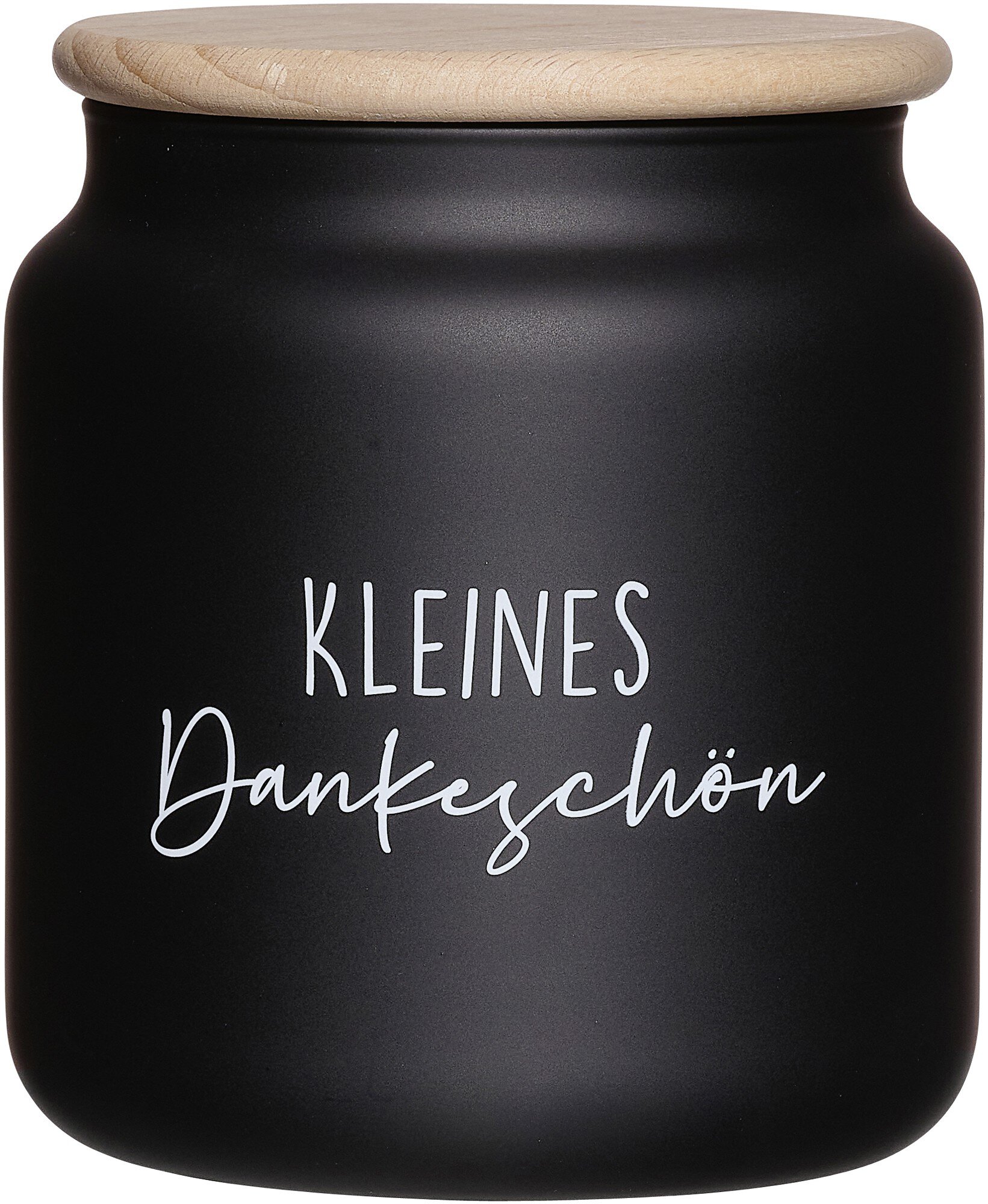 Vorratsdose Svart Dankeschön 1,1 l - Glas mit Buchendeckel, zylindrisch