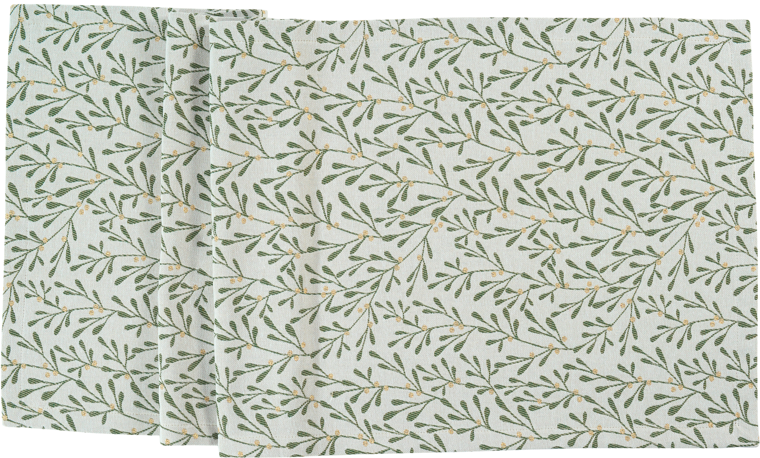 Tischläufer Misty - 40x100cm, ecru/green