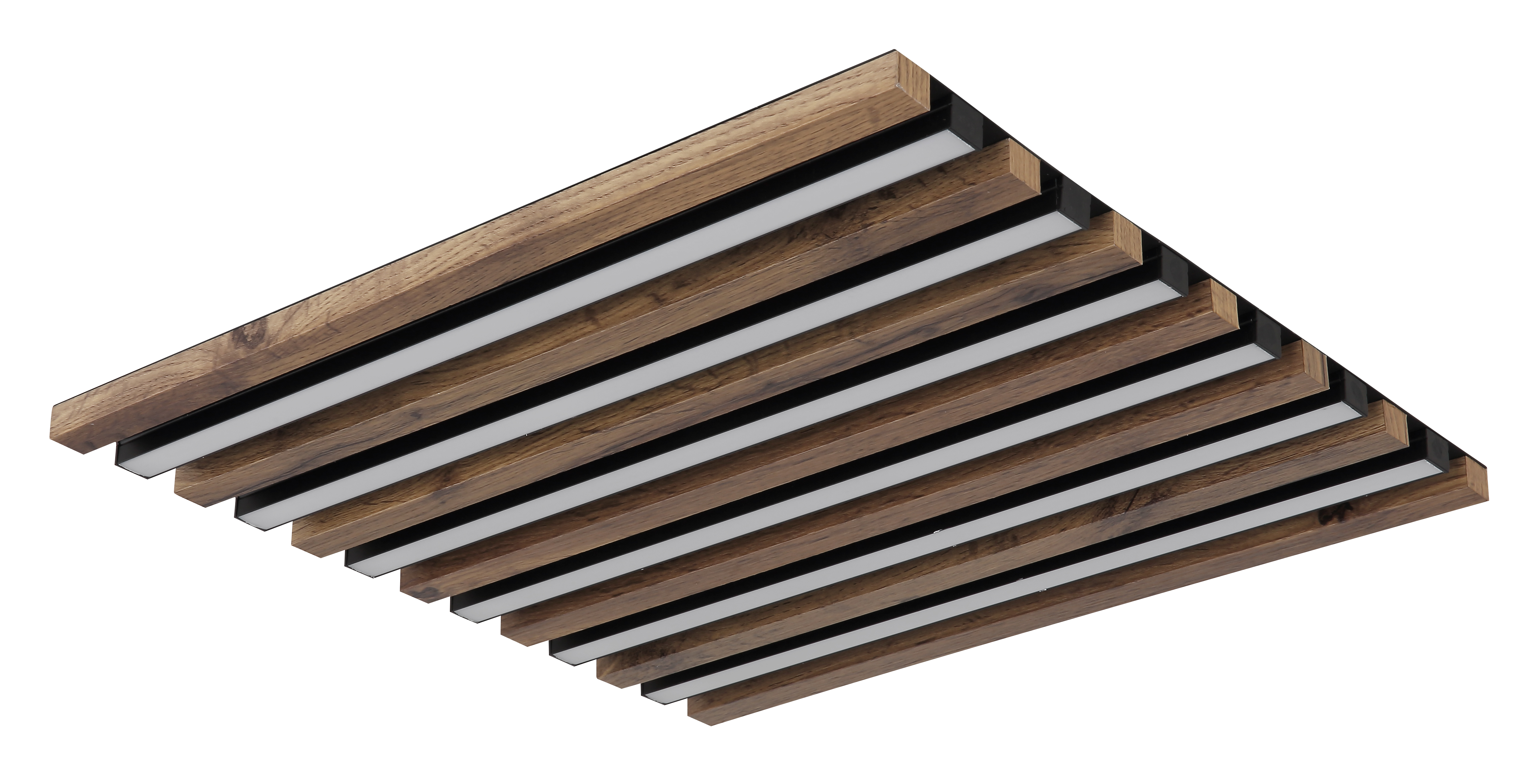 Deckenleuchte HAYDEN 45x45x5cm - Metall schwarz matt, LED